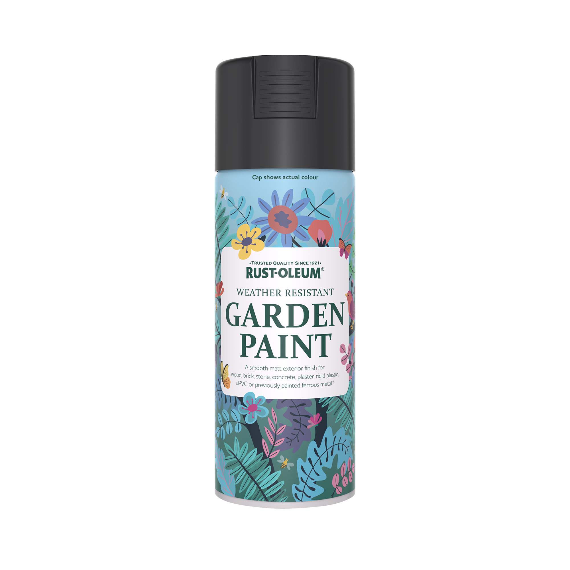 Rust-Oleum Natural Charcoal Matt Multi-surface Exterior Topcoat Paint, 400ml Spray can