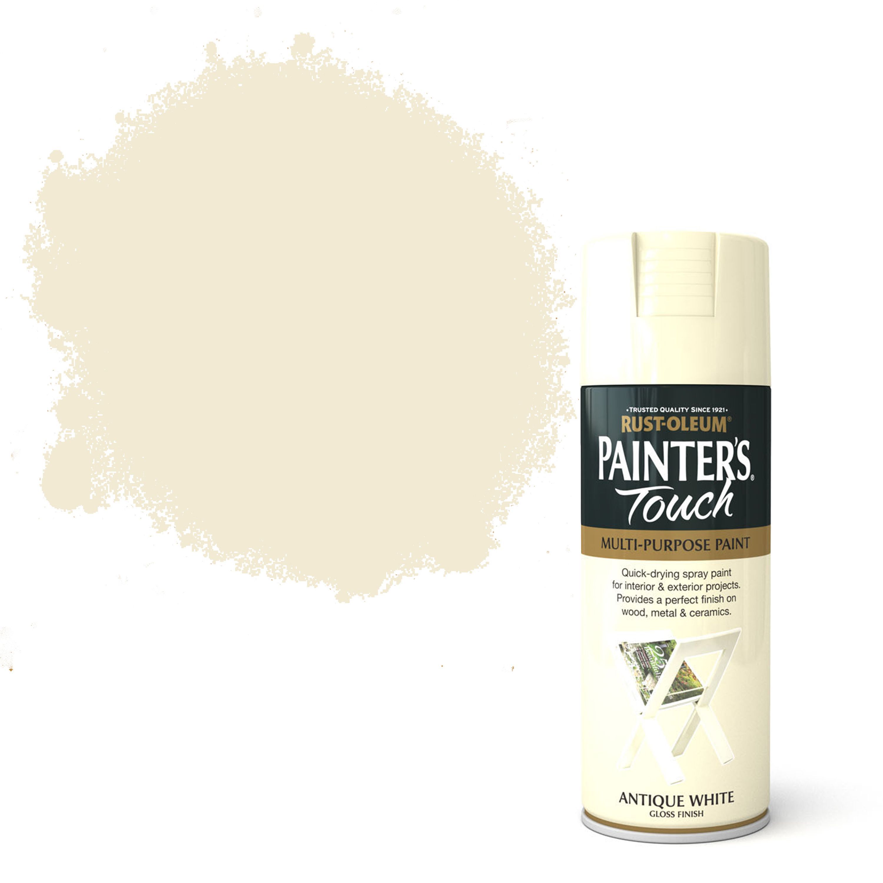 Rust-Oleum Painter's Touch Antique white Gloss Multi-surface Decorative spray paint, 400ml