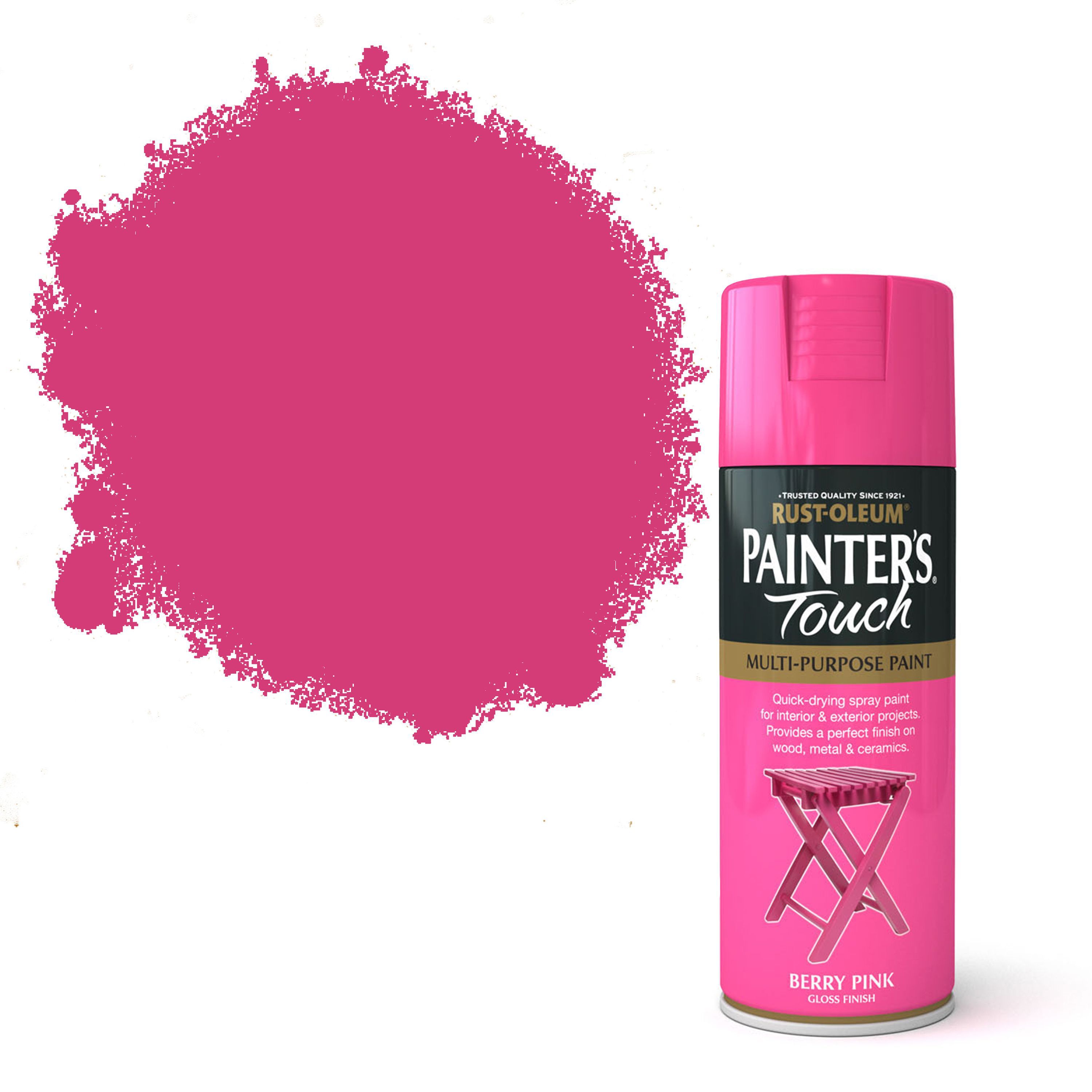 Rust-Oleum Painter's Touch Berry pink Gloss Multi-surface Decorative spray paint, 400ml