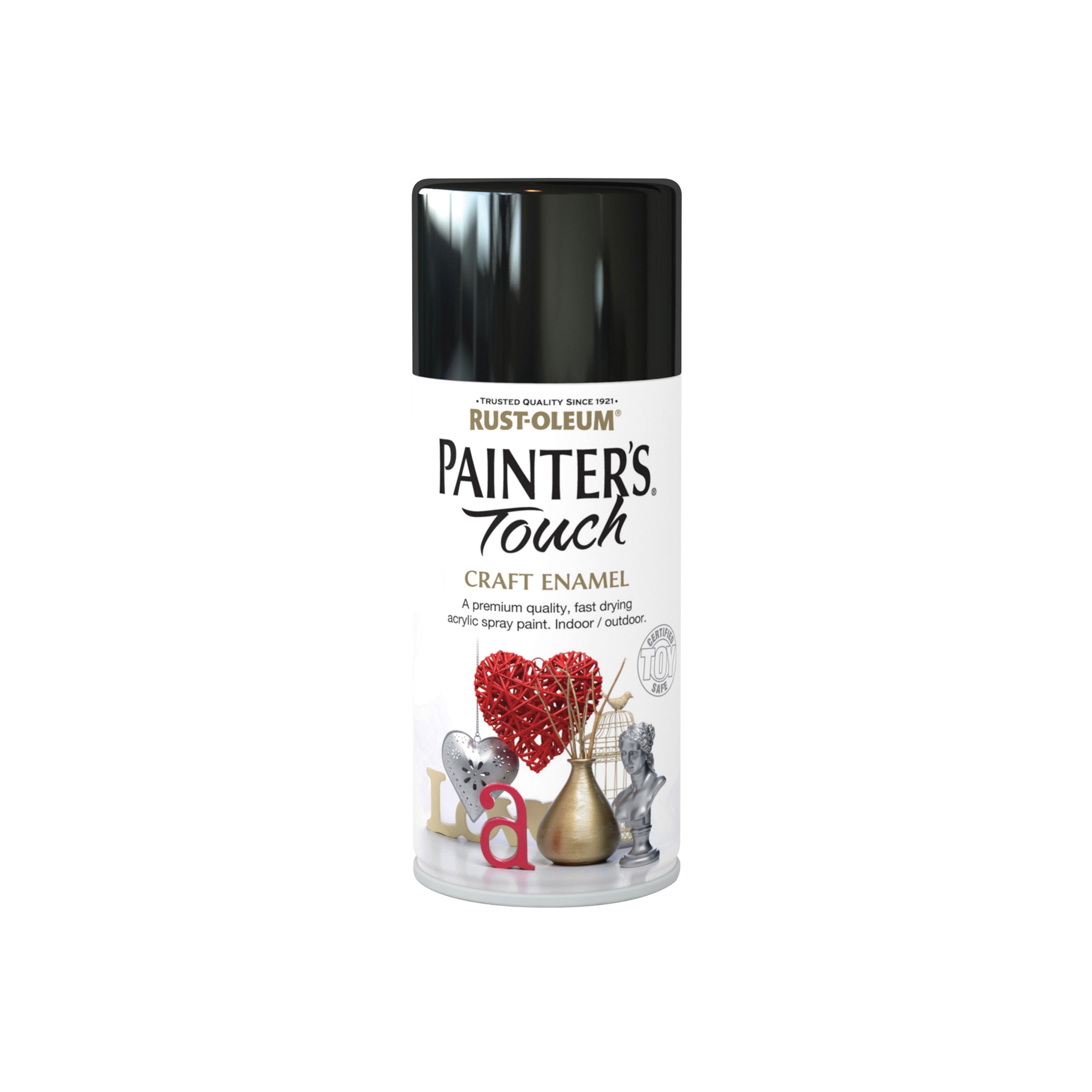 Rust-Oleum Painter's Touch Black Gloss Multi-surface Decorative spray paint, 150ml
