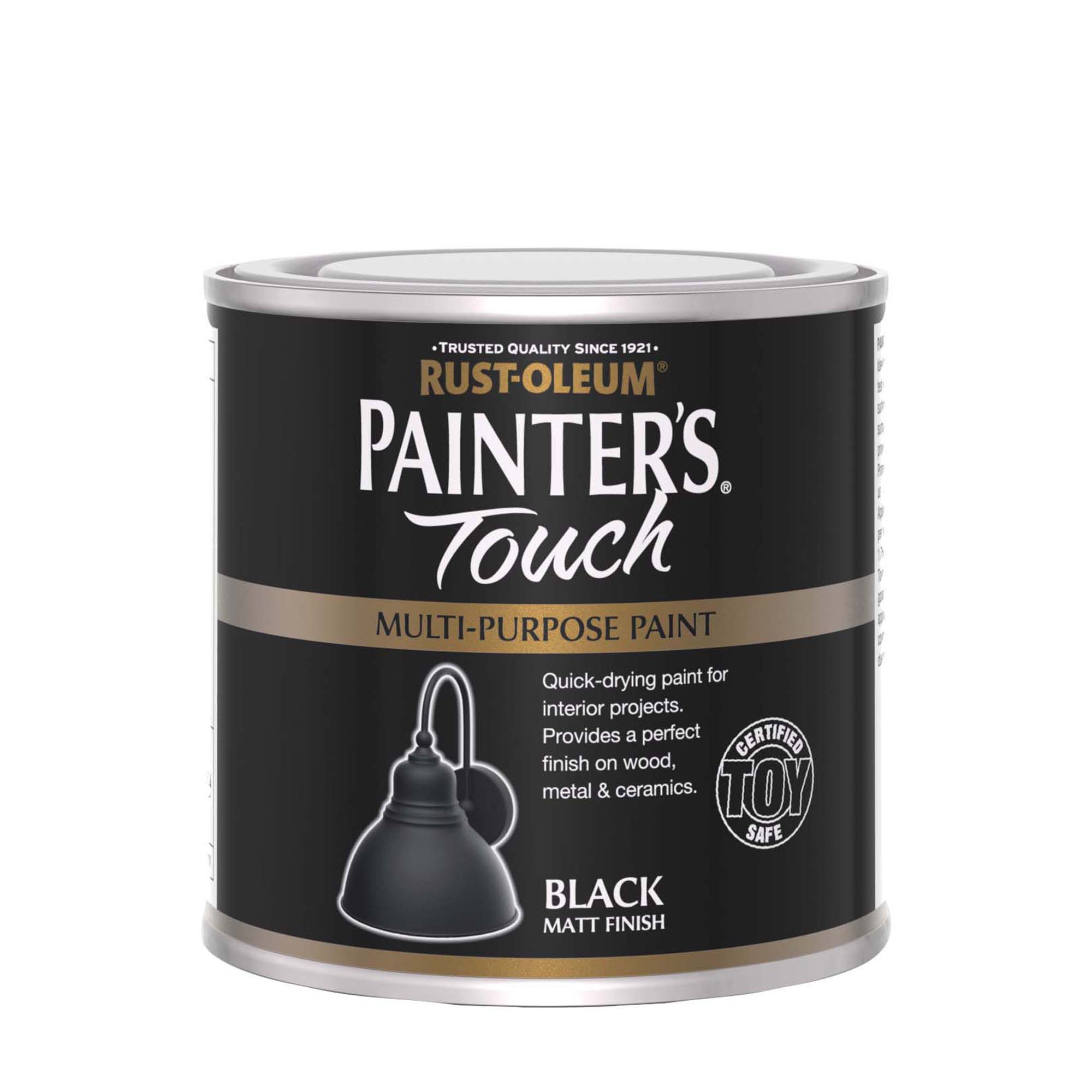 Rust-Oleum Painter's Touch Black Matt Furniture paint, 250ml
