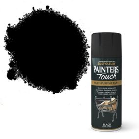 Rust-Oleum Painter's touch Black Satin Multi-surface Decorative spray paint, 400ml