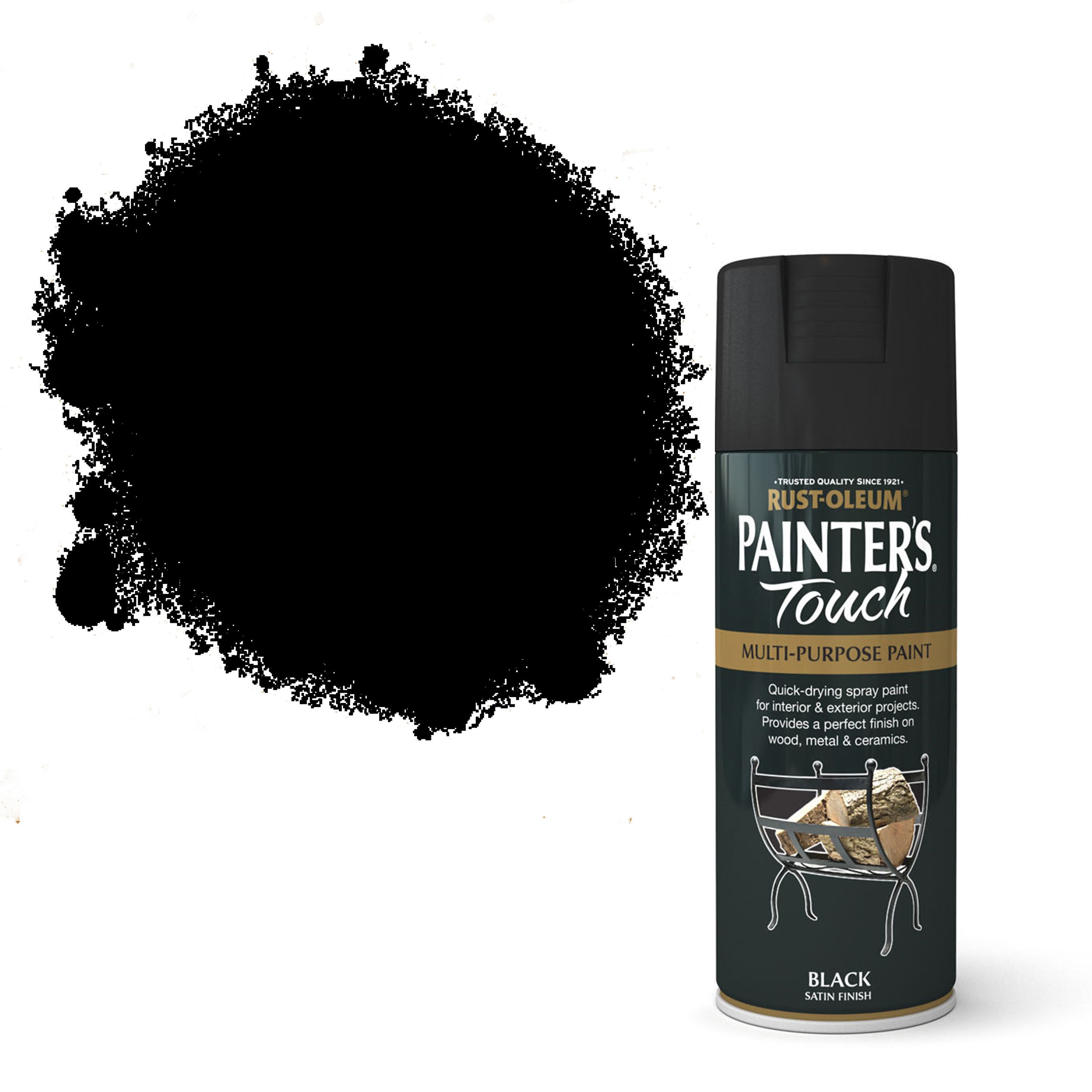 Rust-Oleum Fabric Black Multi-surface Spray paint, 150ml