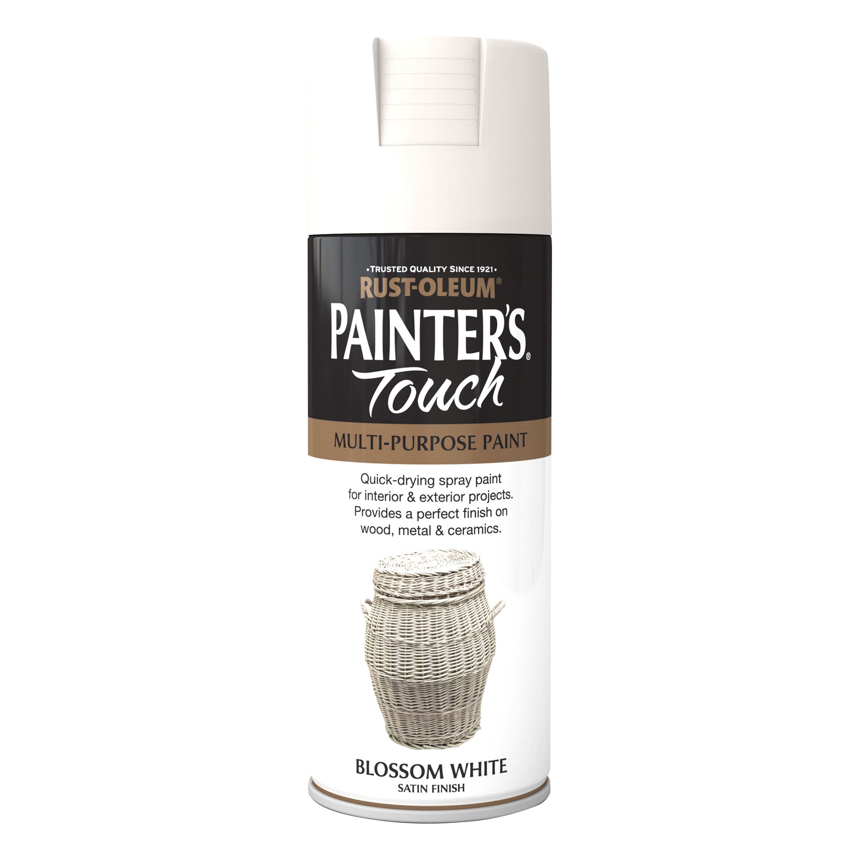 Rust-Oleum Painter's Touch Blossom white Satinwood Multi-surface Decorative spray paint, 400ml