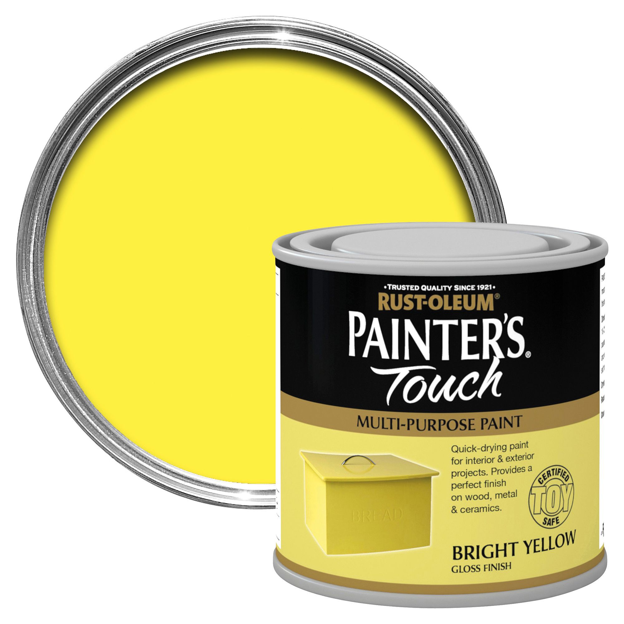 Rust-Oleum Painter's Touch Bright yellow Gloss Multi-surface paint, 250ml