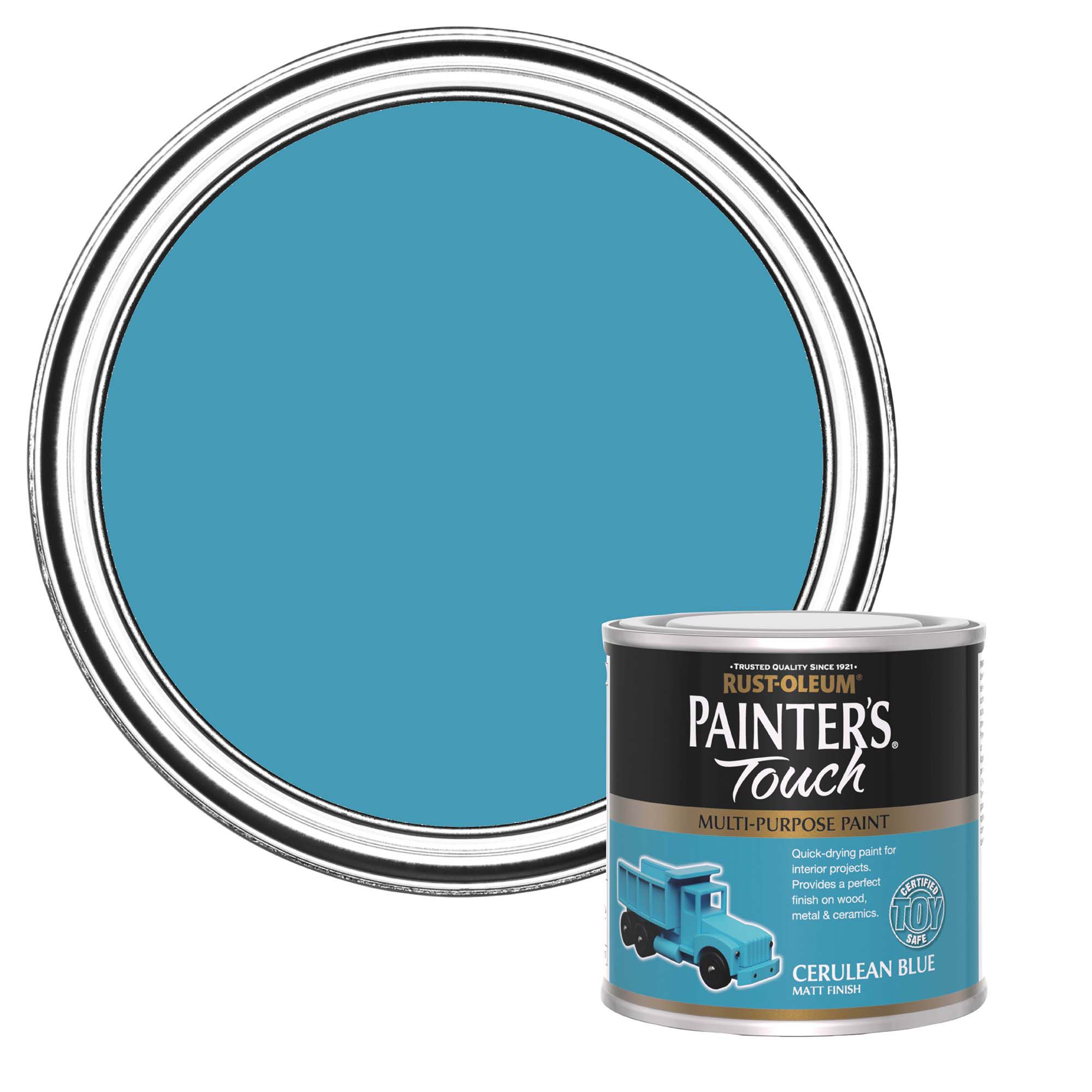 Rust-Oleum Painter's Touch Cerulean Blue Matt Furniture paint, 250ml