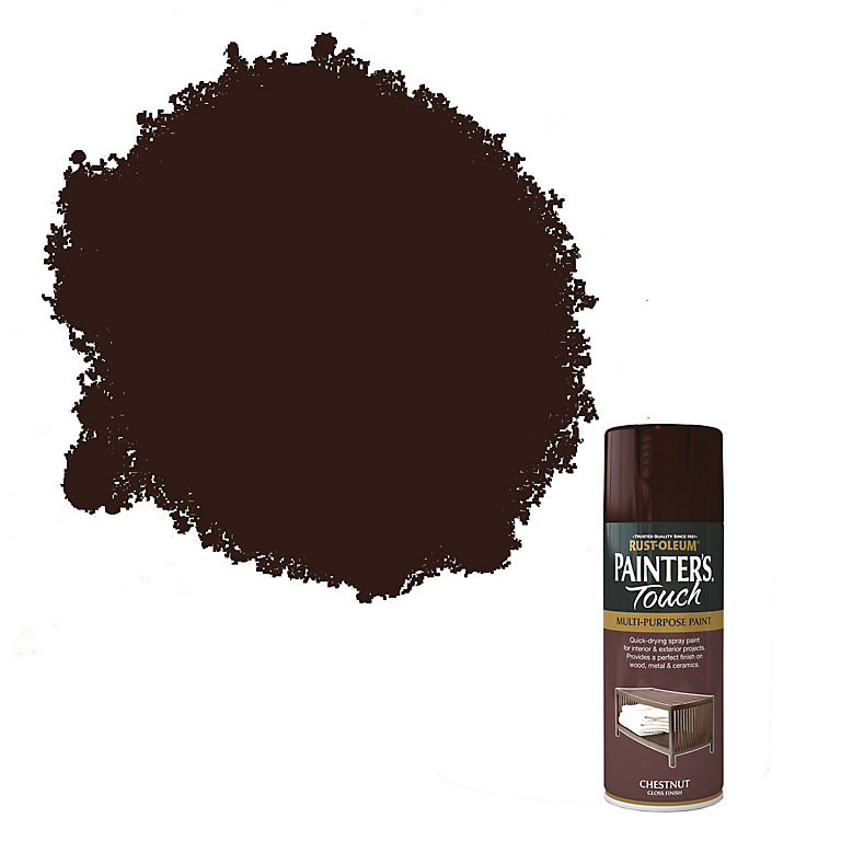 Rust Oleum Painter S Touch Chestnut Gloss Multi Surface Decorative Spray Paint 400ml Diy At B Q - Espresso Brown Color Spray Paint