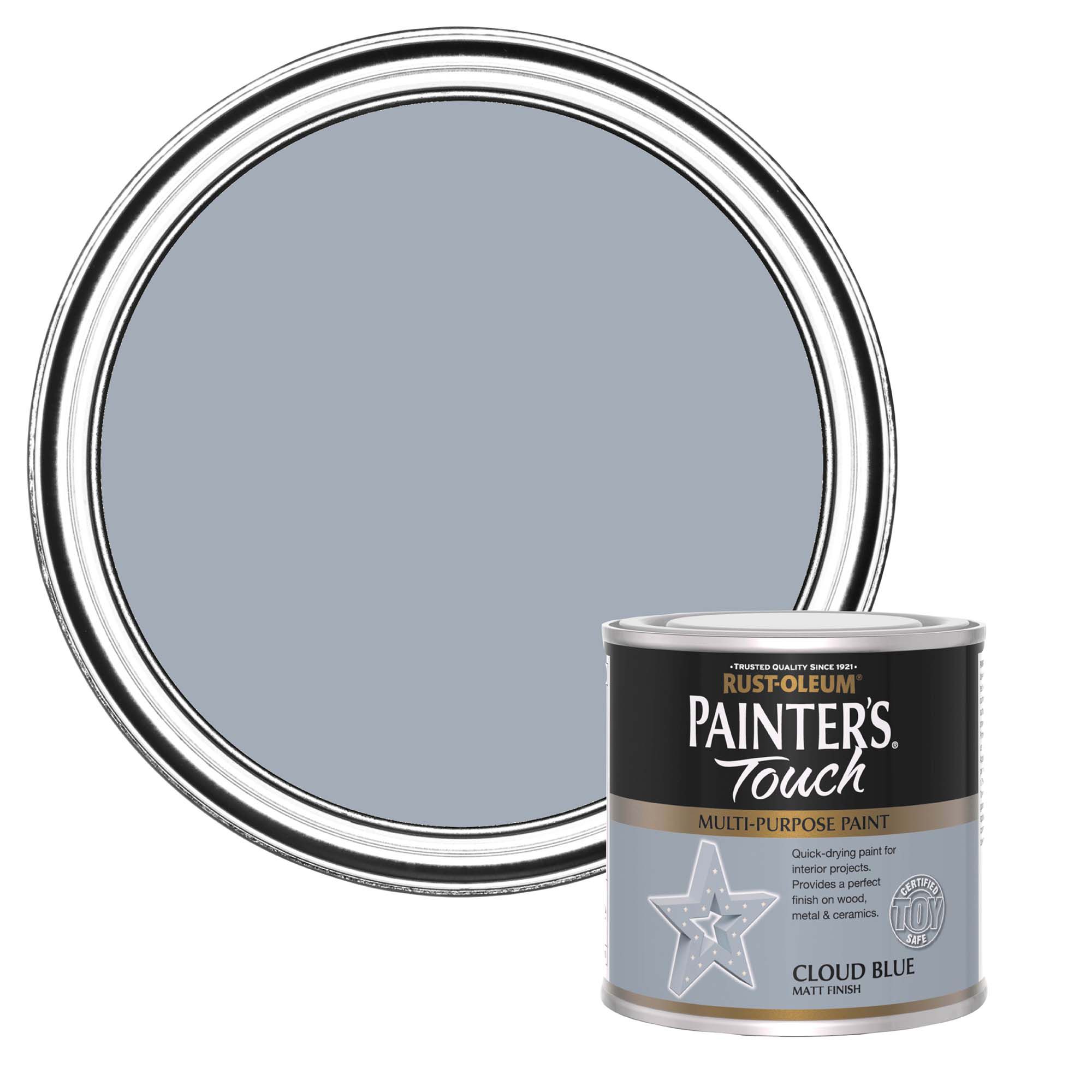 Rust-Oleum Painter's Touch Cloud Blue Matt Multi-room Furniture paint, 250ml