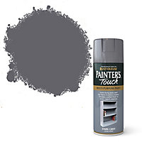 Rust-Oleum Painter's Touch Dark grey Gloss Multi-surface Decorative spray paint, 400ml