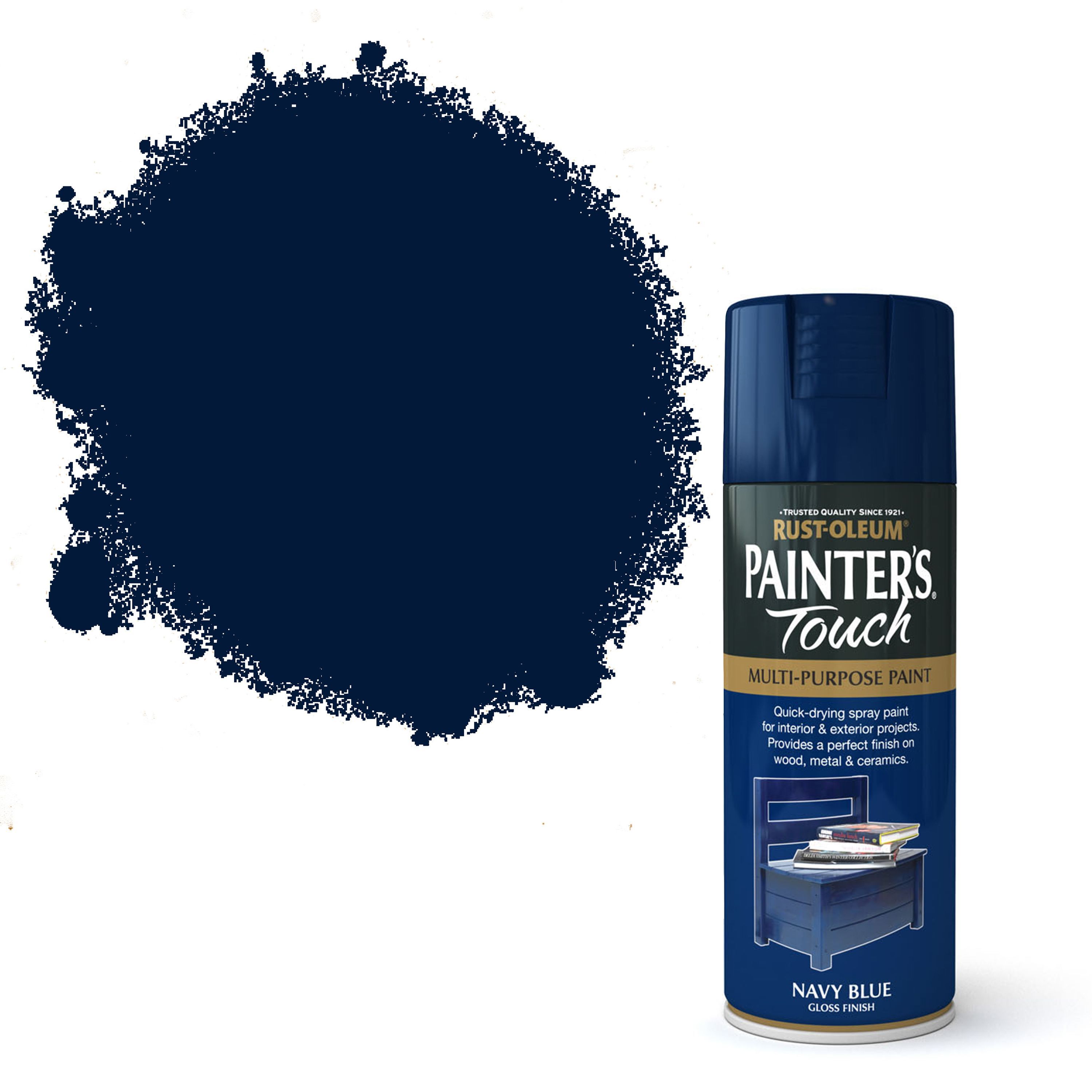 Rust-Oleum Painter's Touch Navy blue Gloss Multi-surface Decorative spray paint, 400ml