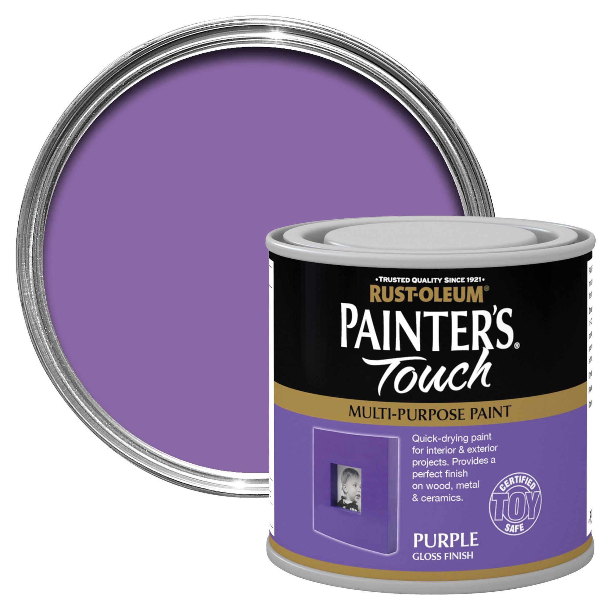 RustOleum Painter's touch Purple Gloss Multisurface paint, 250ml