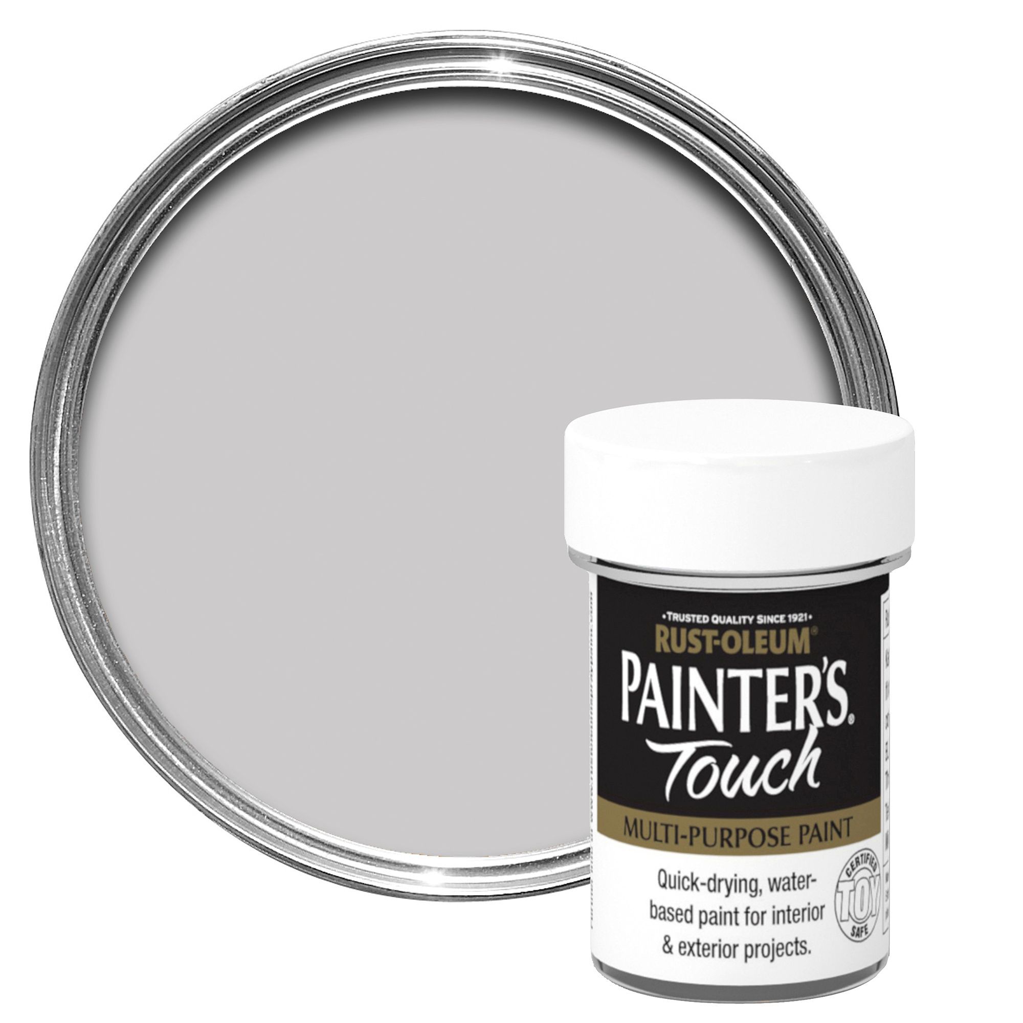 Rust-Oleum Painter's Touch Silver effect Gloss Multi-surface paint, 20ml