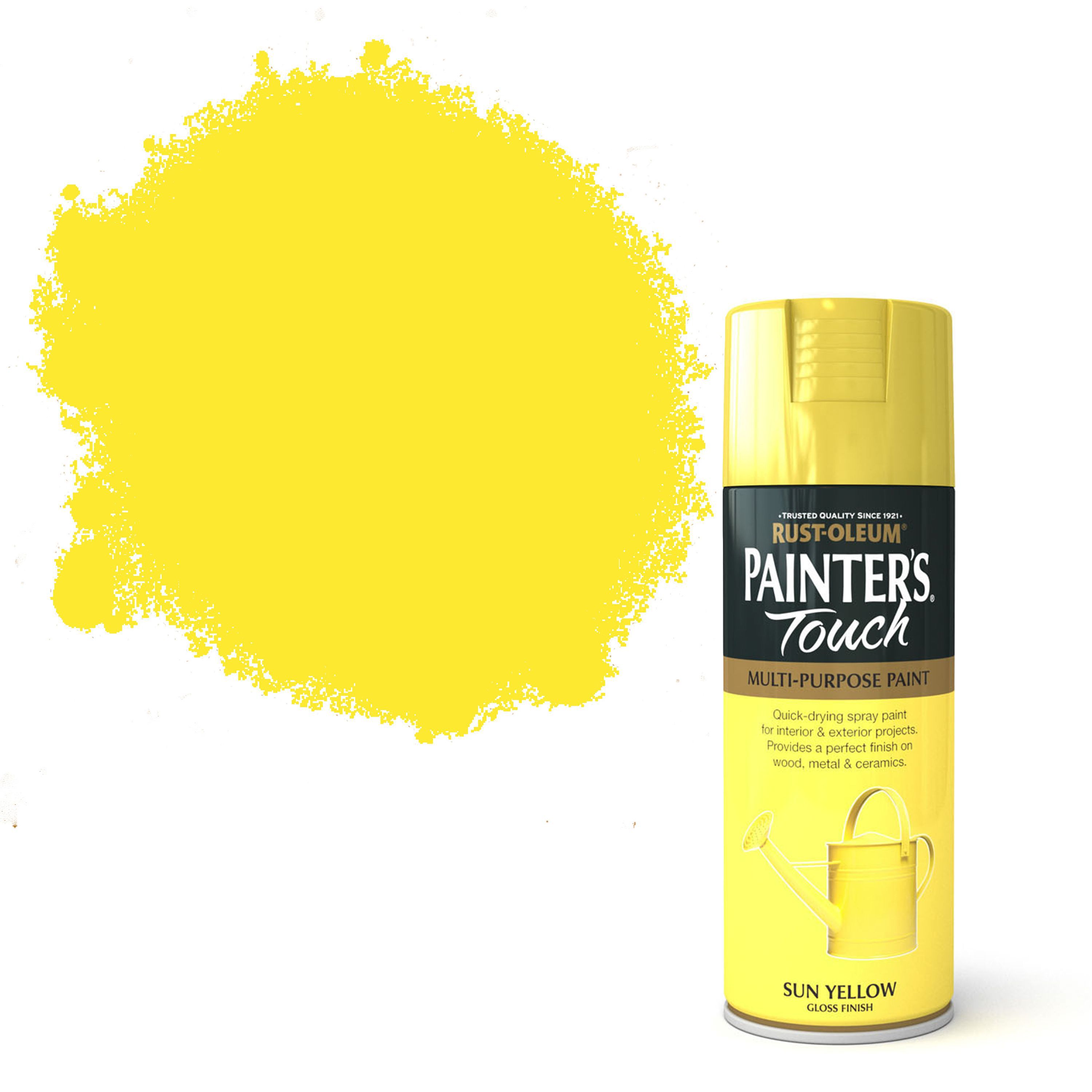 RustOleum Enamel Spray Paint Sun Yellow, Gloss, 12 Oz