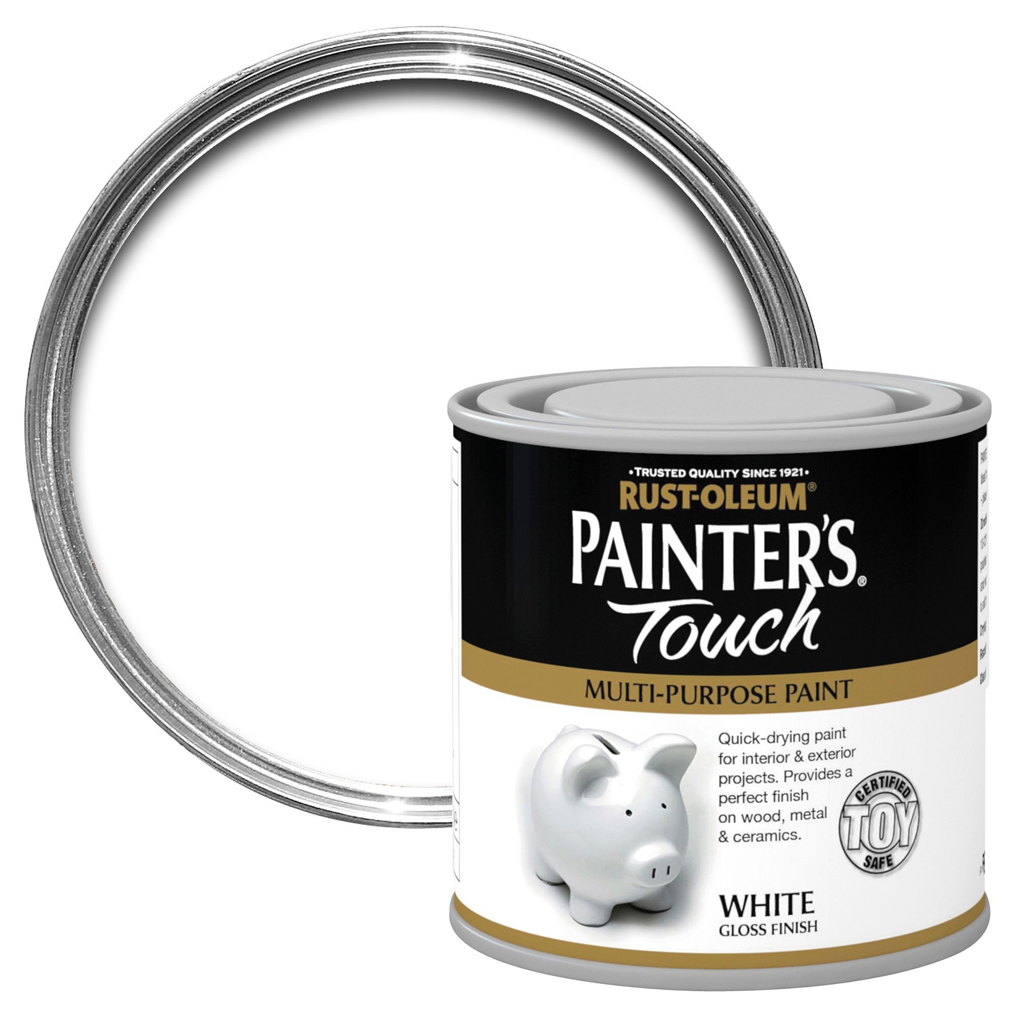 Rust-Oleum Painter's Touch White Gloss Multi-surface paint, 250ml