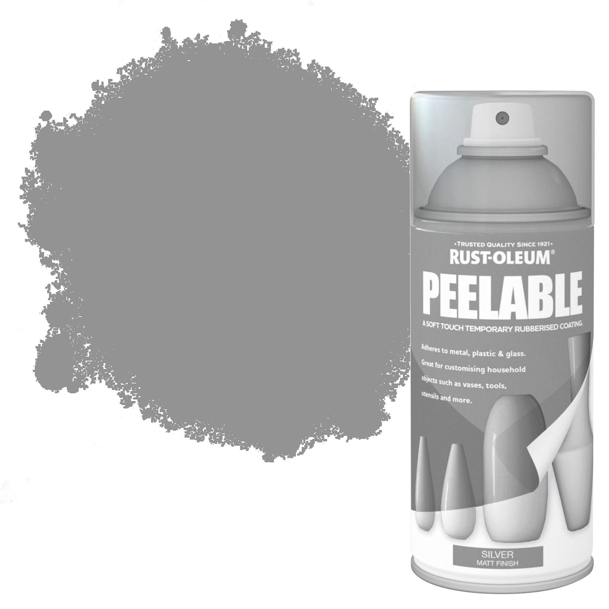 Rust-Oleum Peelable Matt Silver effect Multi-surface Spray paint, 150ml