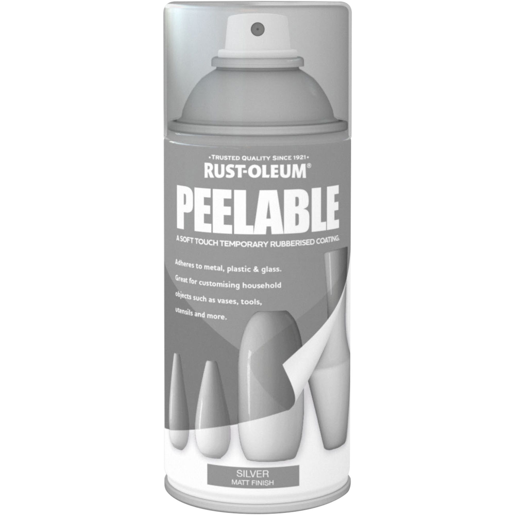 Rust-Oleum Peelable Matt Silver effect Spray paint, 150ml