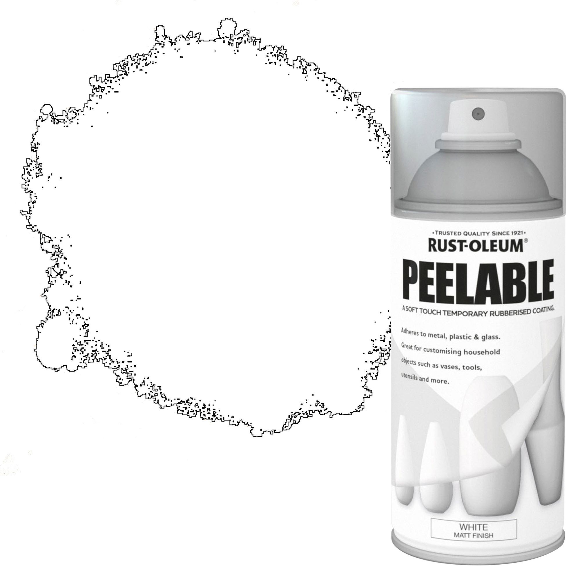 Rust-Oleum Peelable White Matt Multi-surface Spray paint, 150ml