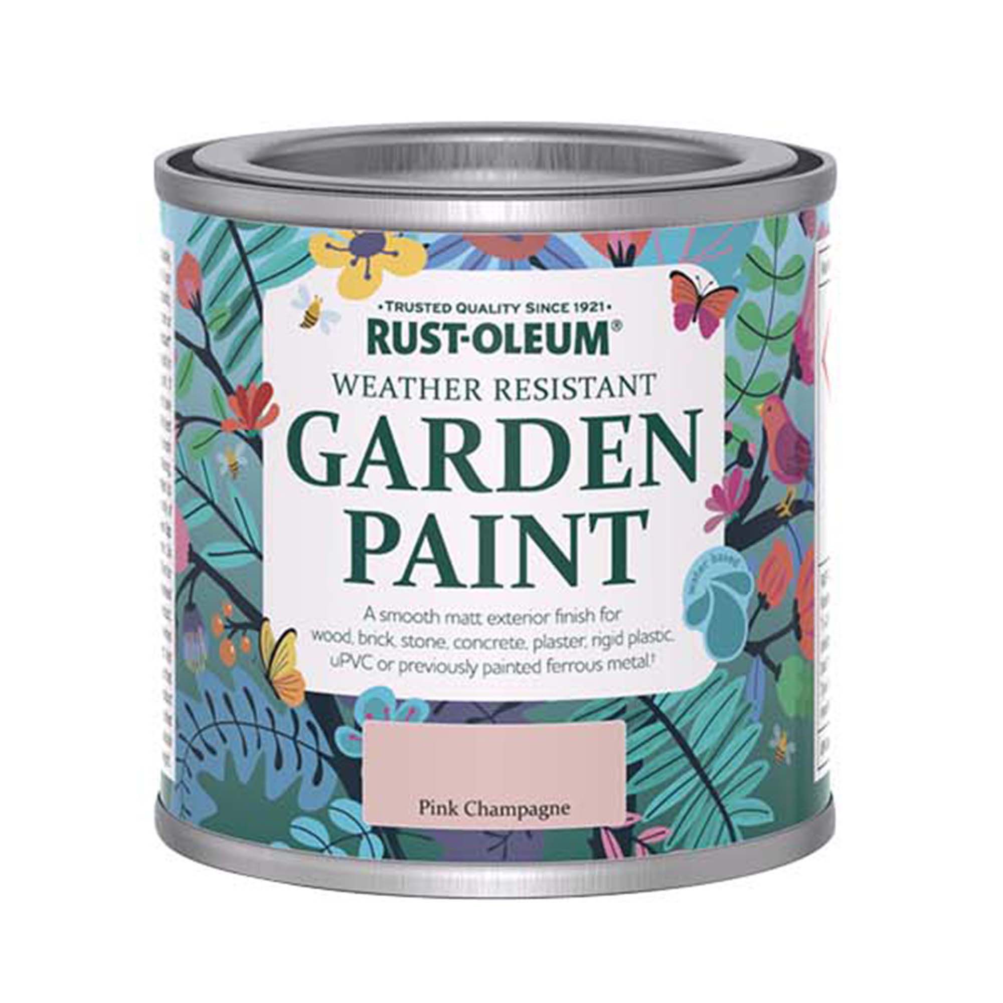 Rust-Oleum Pink Champagne Matt Multi-surface Exterior Topcoat Paint, 125ml Tin