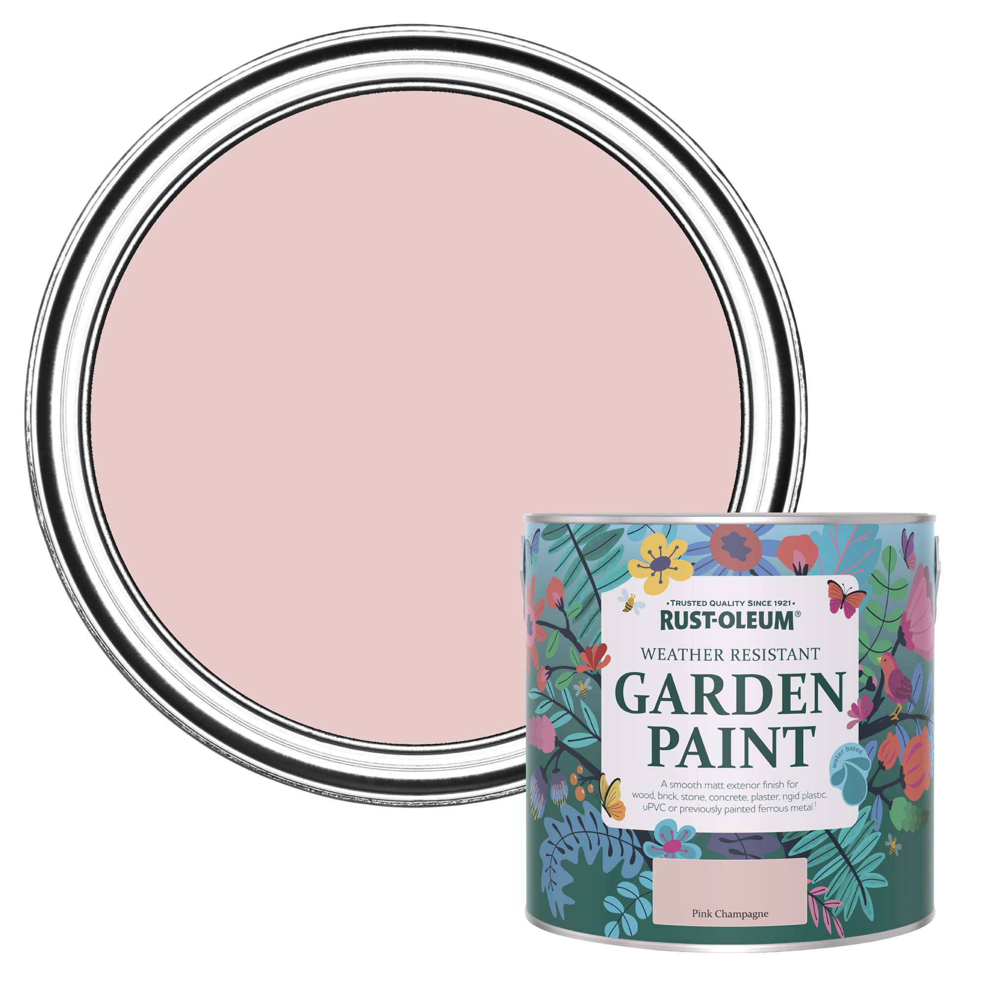 Rust-Oleum Pink Champagne Matt Multi-surface Exterior Topcoat Paint, 2.5L Tin