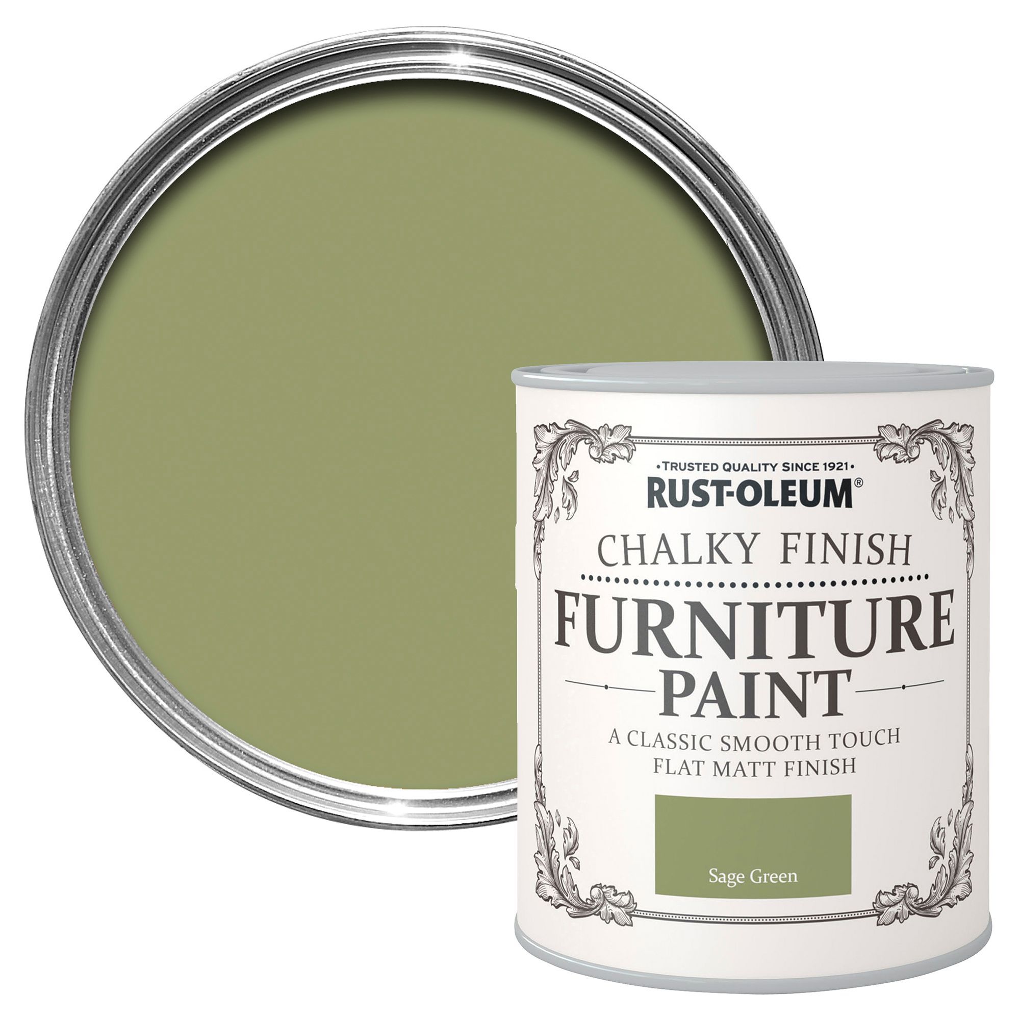 Rust-Oleum Sage Green Matt Furniture Paint 125 Ml | DIY At B&Q