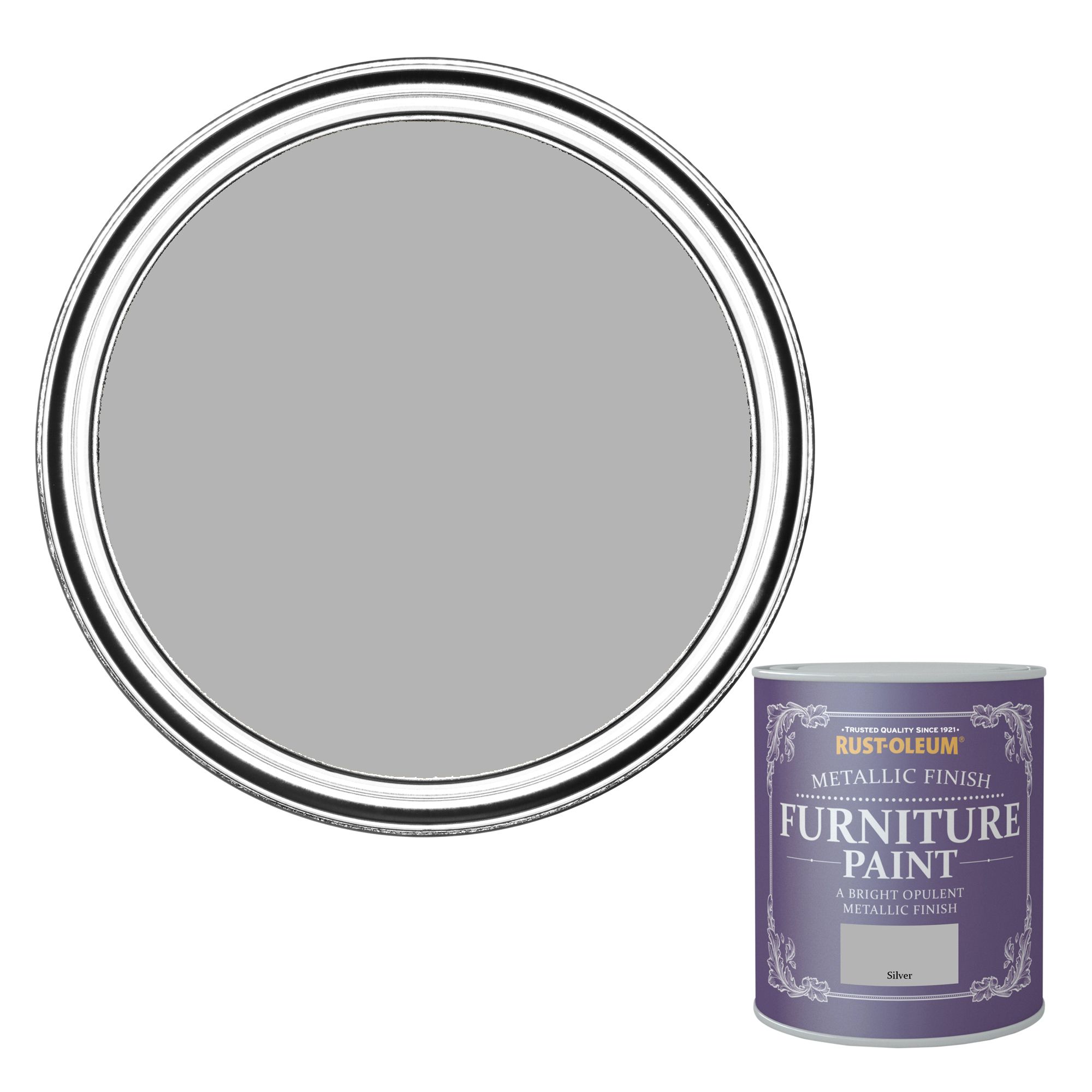 Rust-Oleum Silver effect Chalky Furniture paint, 125ml Tin