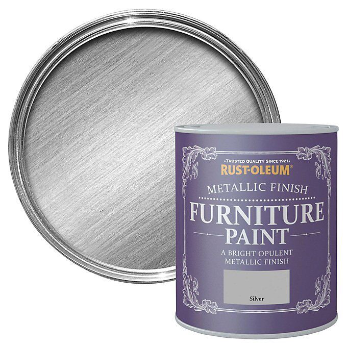 Rust-Oleum Silver effect Chalky Furniture paint, 750ml Tin