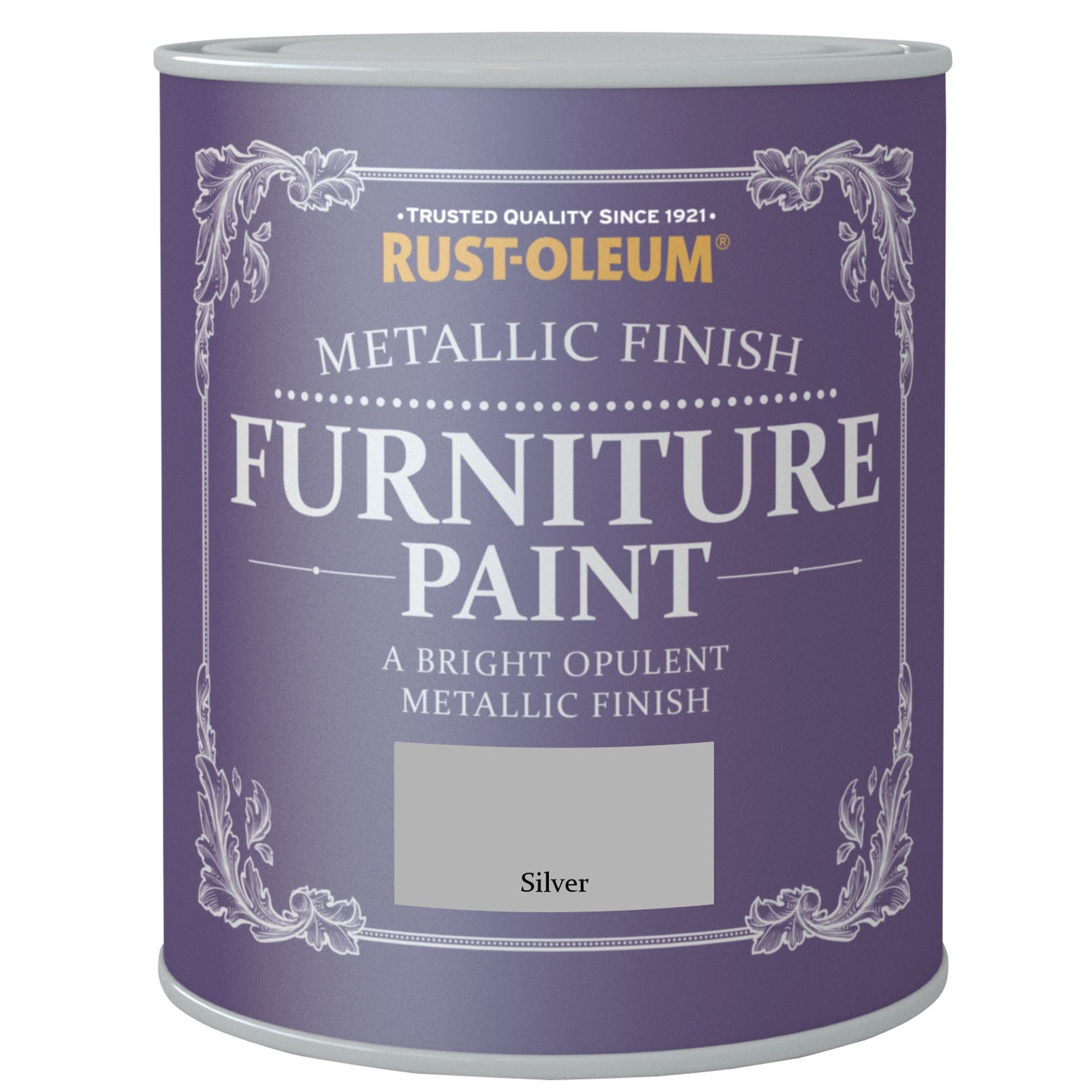 Rust-Oleum Silver effect Chalky Furniture paint, 750ml Tin