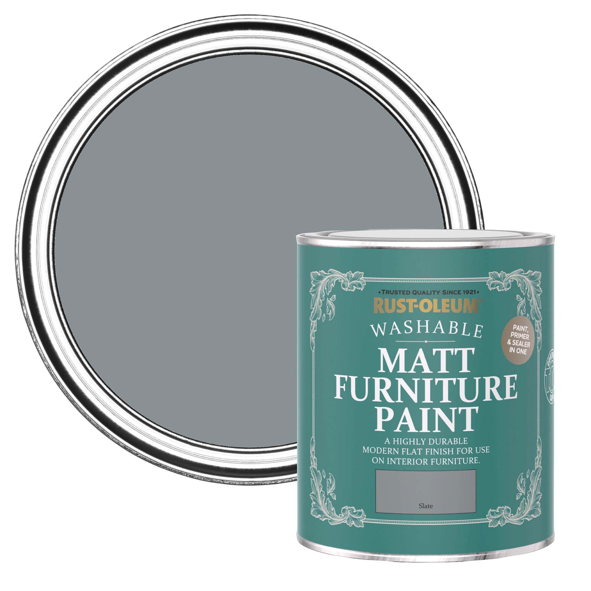 RustOleum Slate Matt Furniture paint, 750ml DIY at B&Q