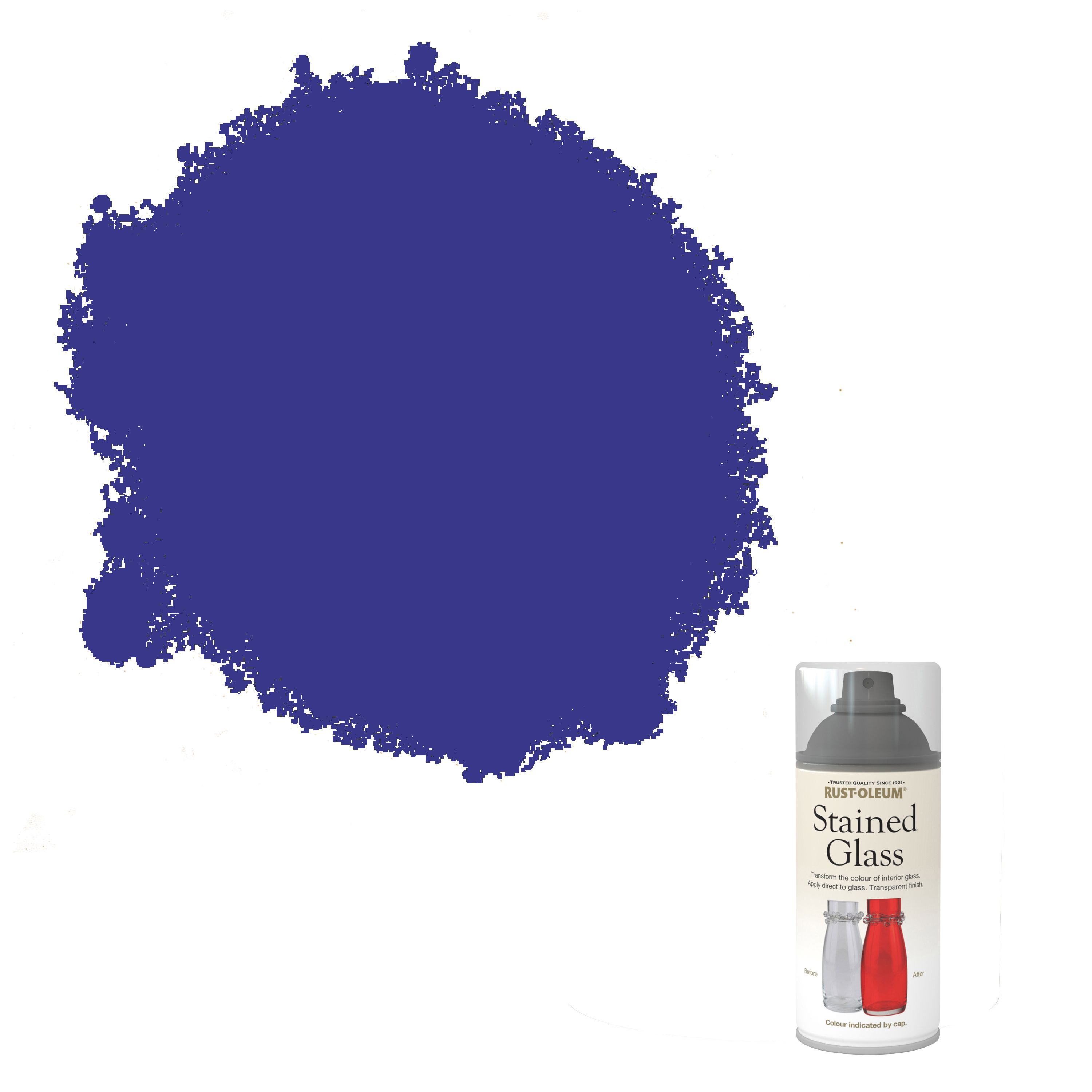 Rust Oleum Stained Glass Blue Satin Spray Paint 150ml Diy At B Q