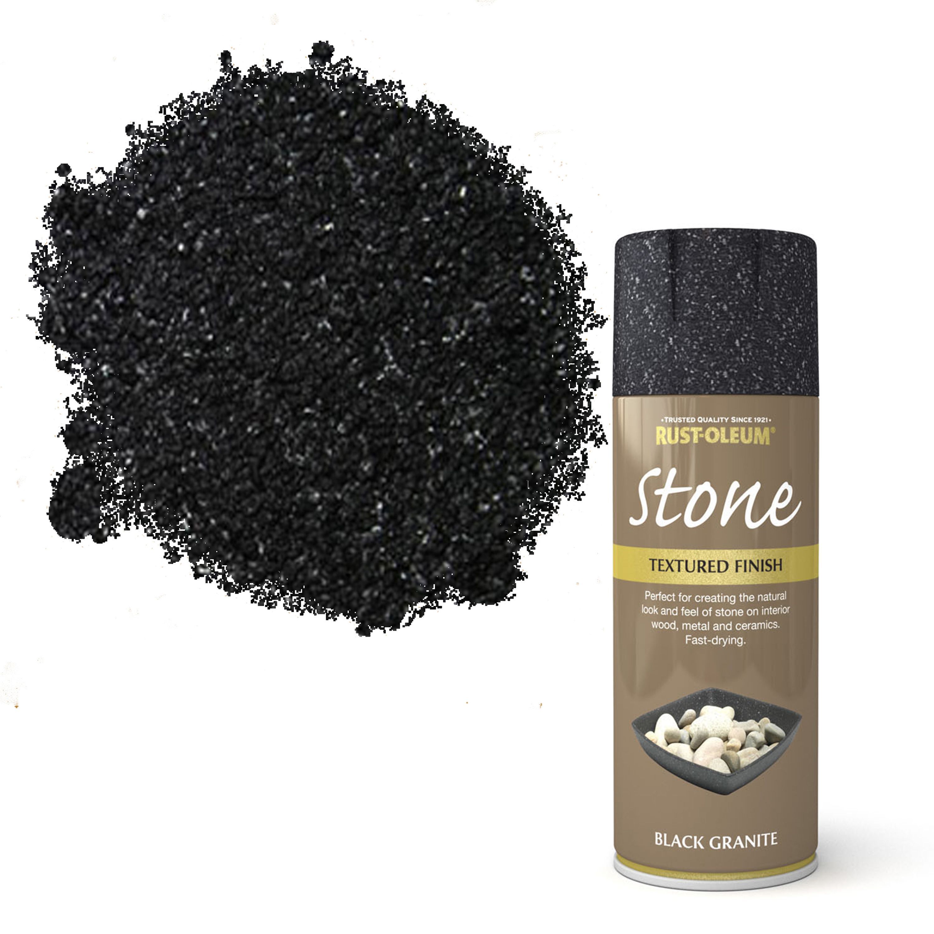 Rust Oleum Stone Black granite Multi surface Spray paint 400ml