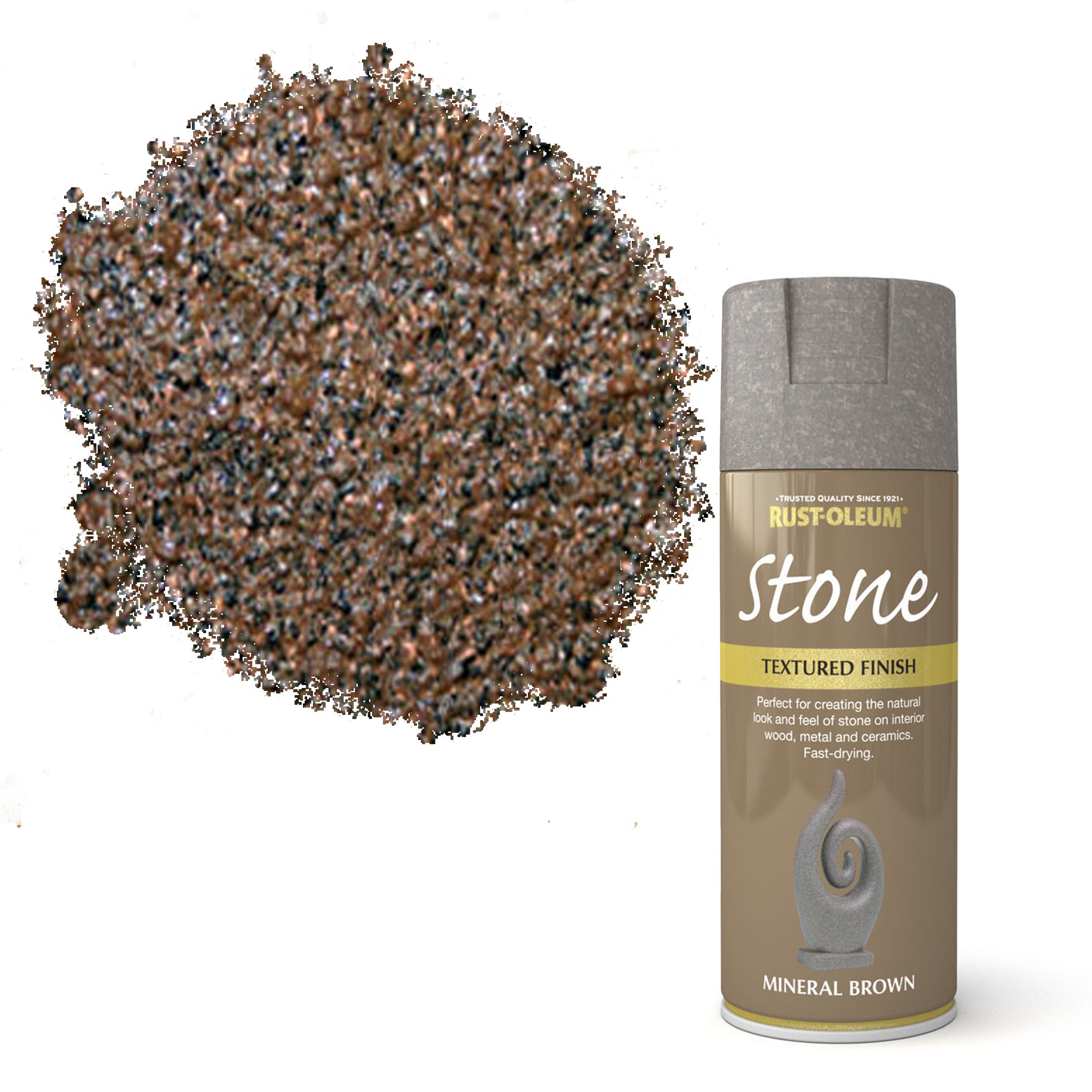 Rust Oleum Stone Mineral Brown Textured Effect Multi Surface Spray Paint 400ml Diy At B Q