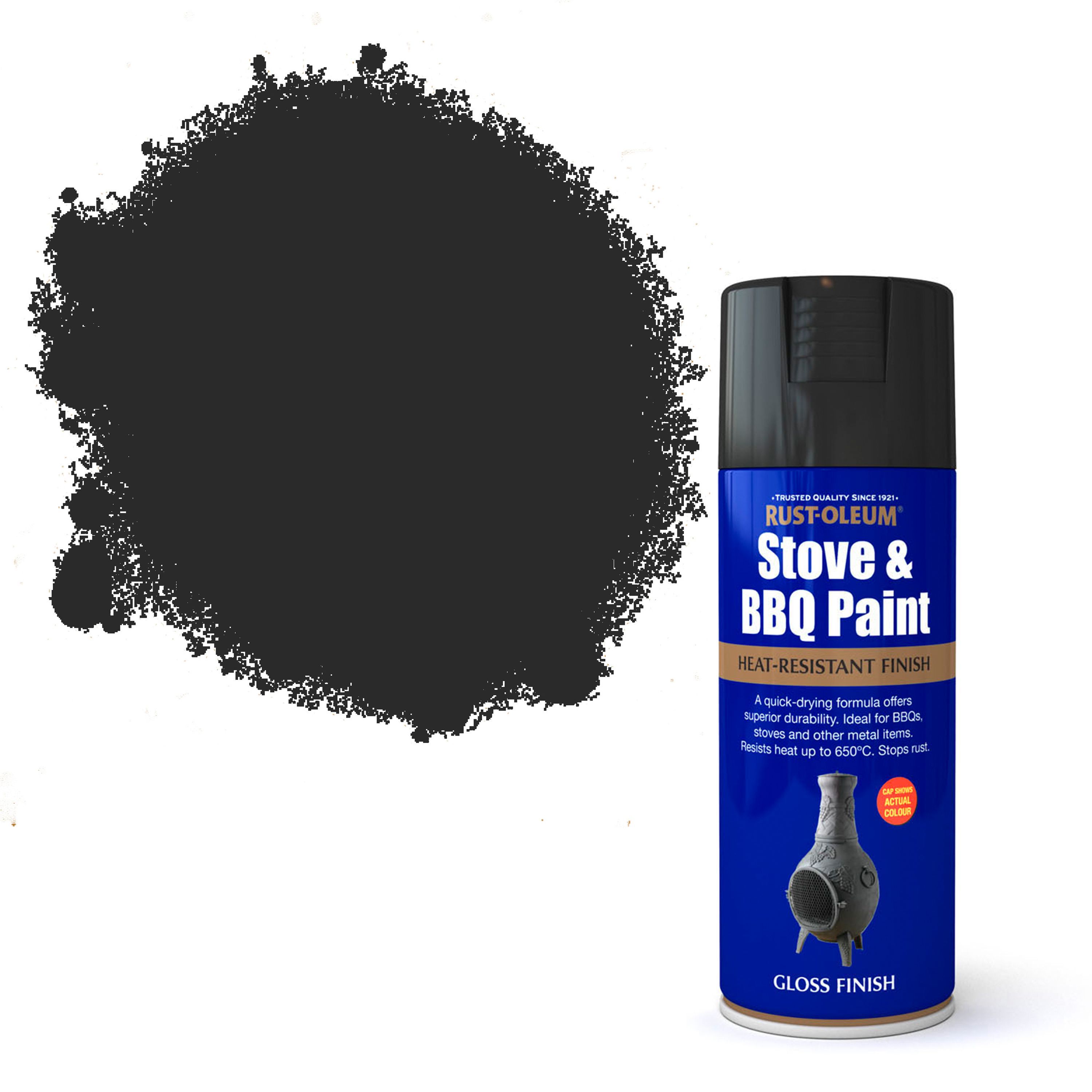 Rust-Oleum Stove & BBQ Black Matt Multi-surface Protector Spray paint, 400ml