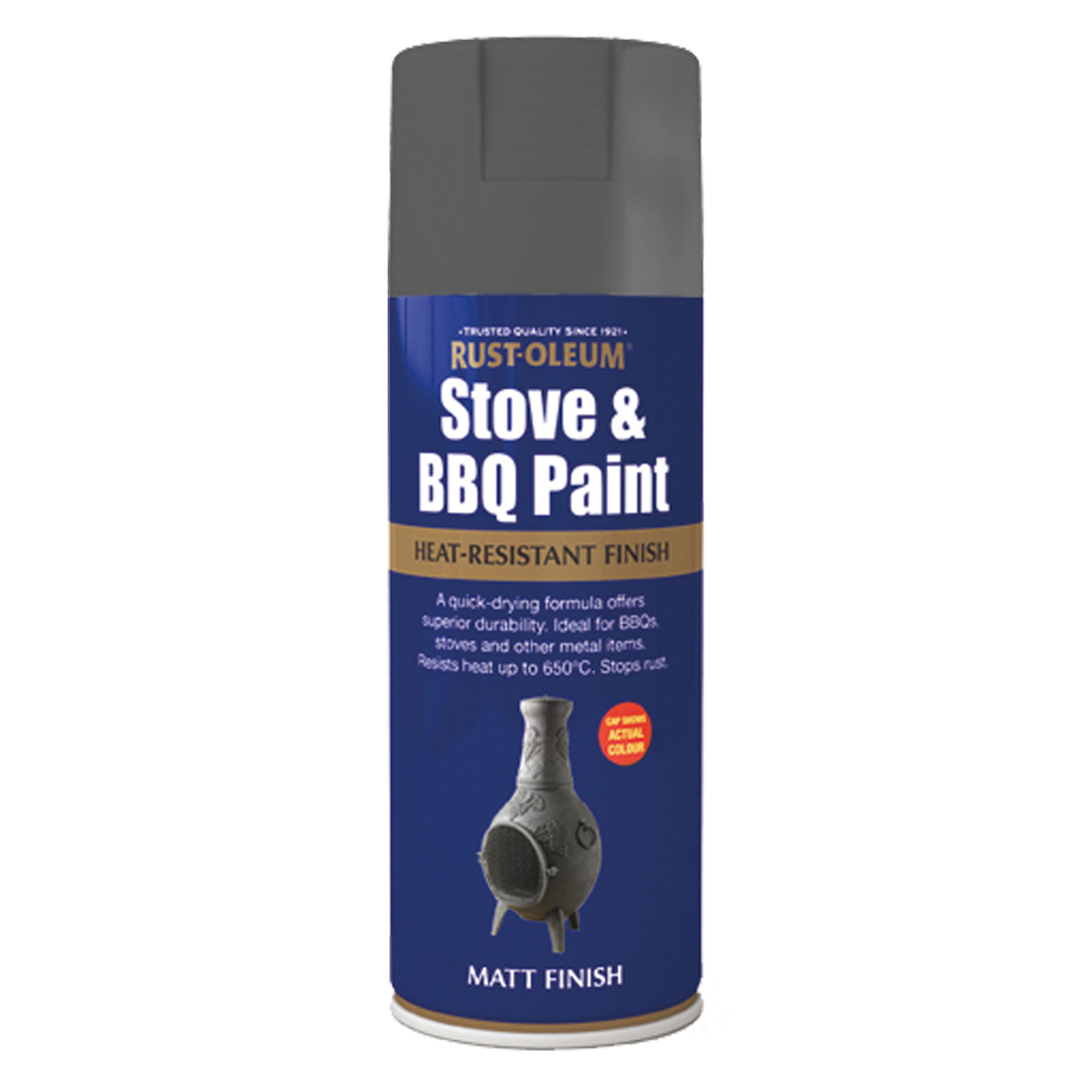 Rust-Oleum Stove & BBQ Cast Iron Matt Multi-surface Protector Spray paint, 400ml