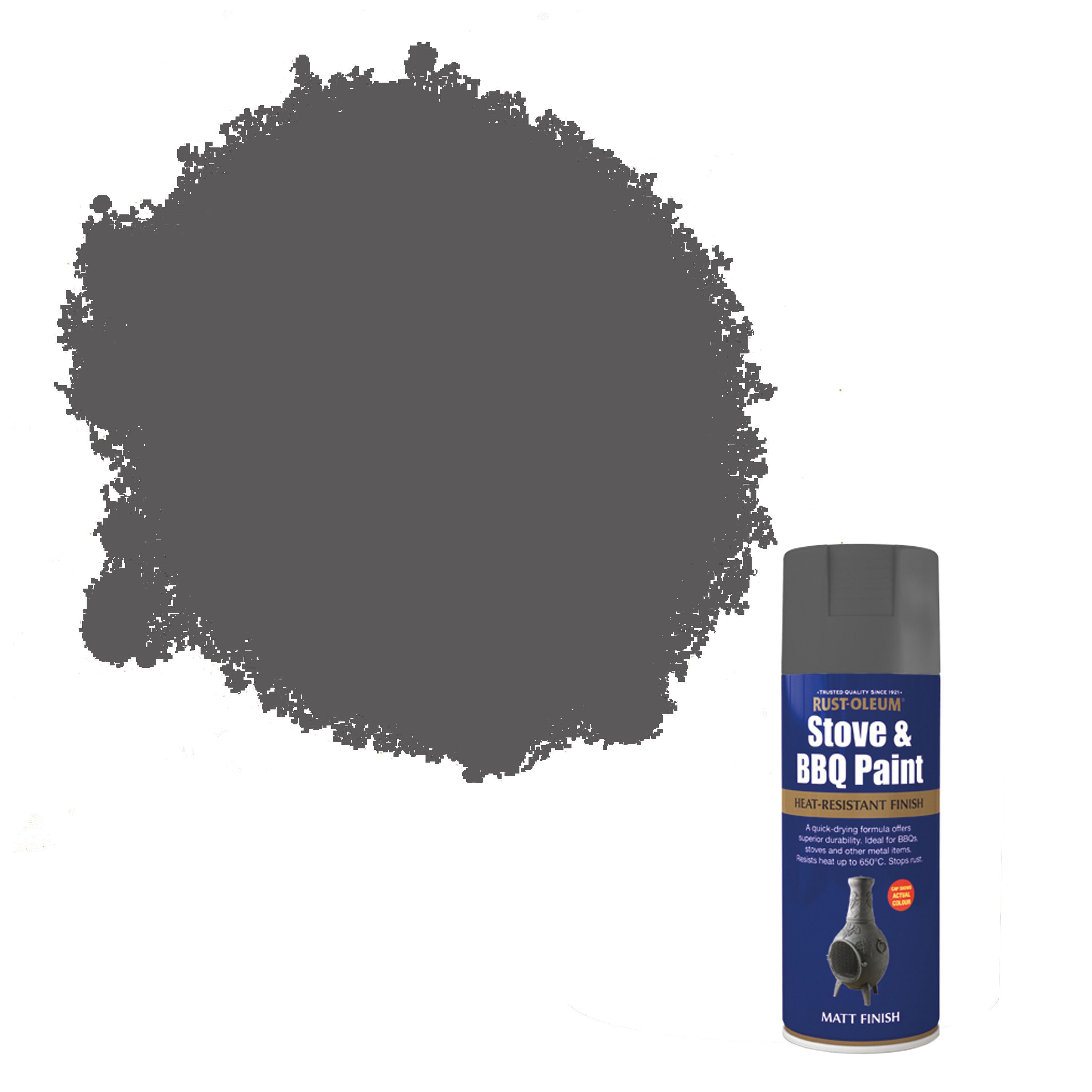 Rust-Oleum Stove & BBQ Matt Cast iron effect Multi-surface Protector ...