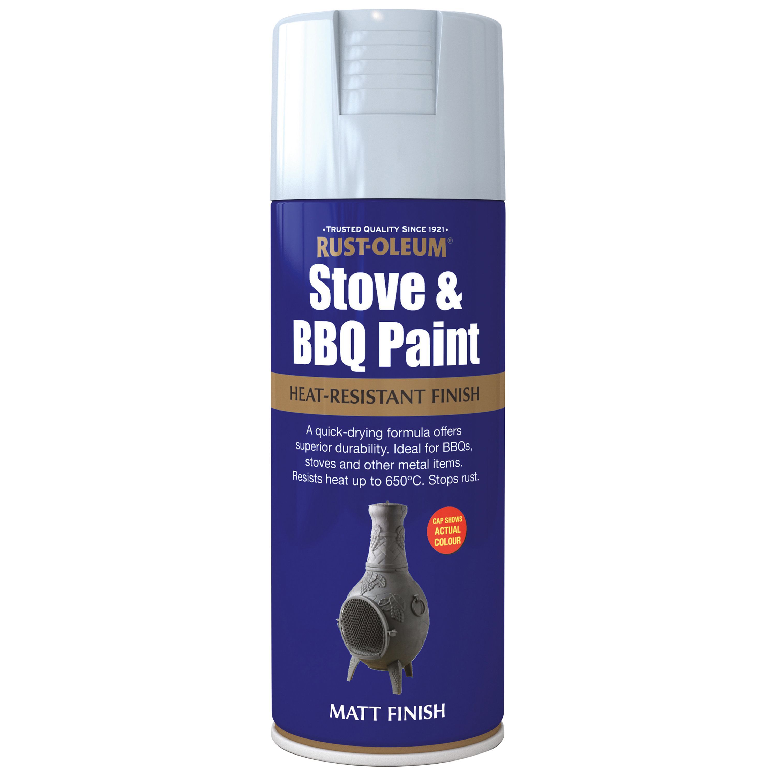 Rust-Oleum Stove & BBQ Matt Silver effect Multi-surface Protector Spray paint, 400ml