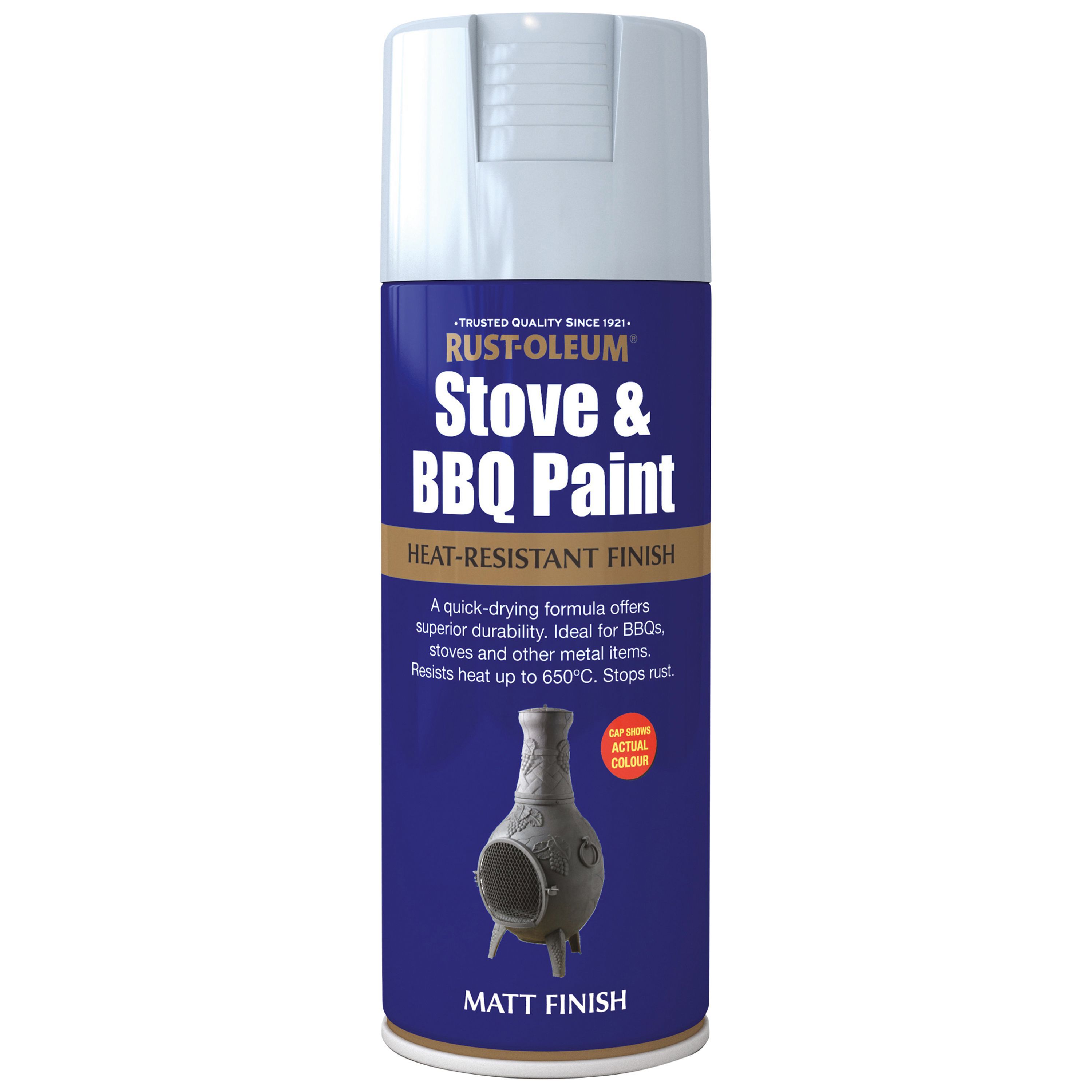 Rust-Oleum Stove & BBQ Matt Silver effect Multi-surface Spray paint, 400ml