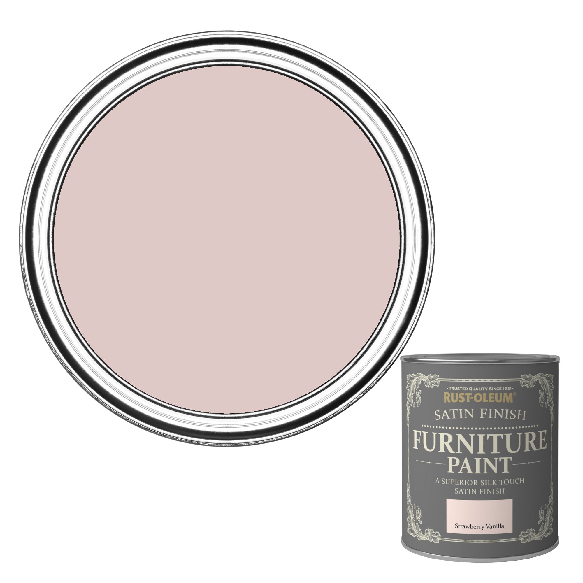 Rust-Oleum Strawberry vanilla Satinwood Furniture paint, 125ml | DIY at B&Q