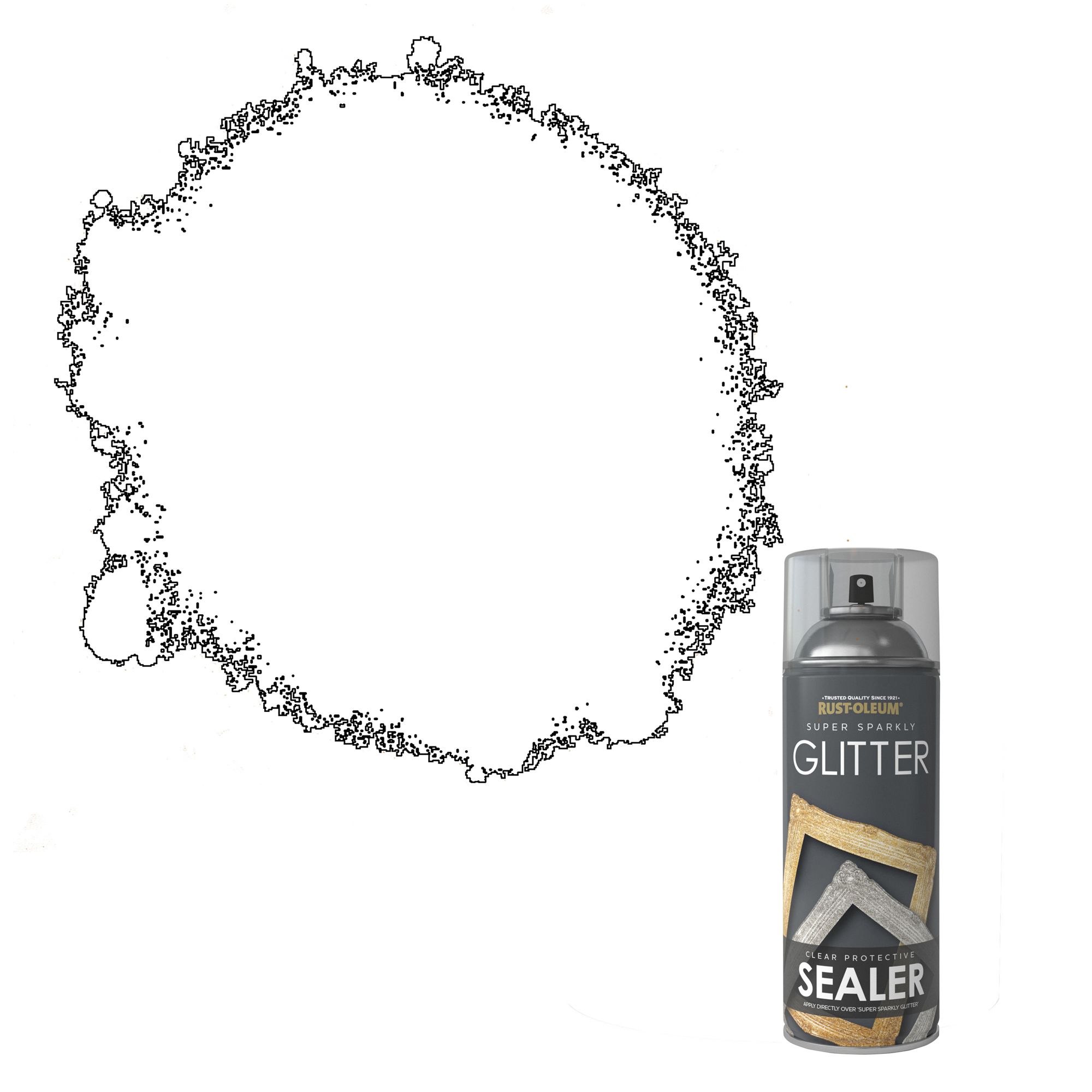 Rust-Oleum Super sparkly Clear Gloss Glitter effect Multi-surface Lacquer Spray paint, 400ml