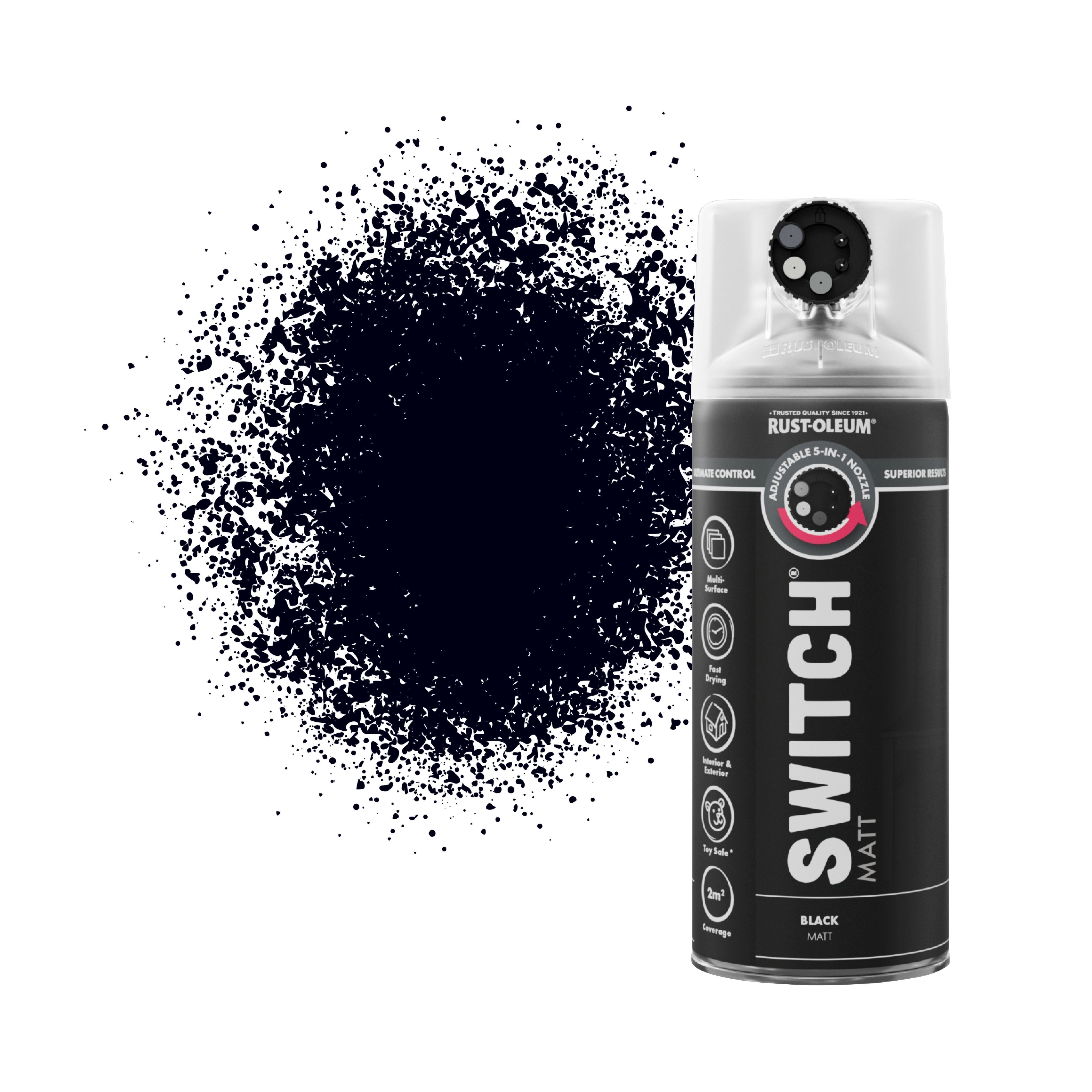 Rust-Oleum Switch Black Matt Multi-surface Topcoat Decorative spray ...