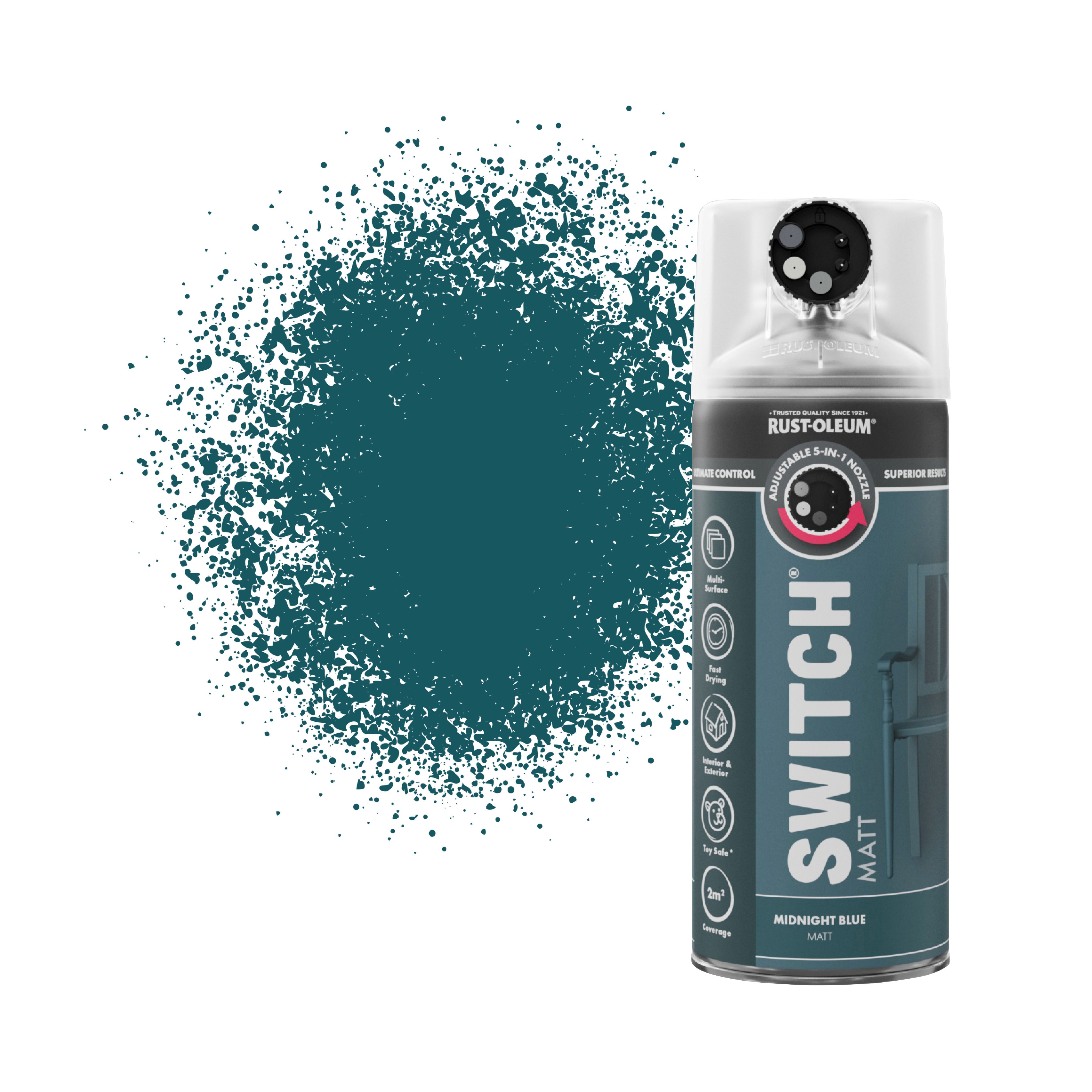 Rust-Oleum Switch Midnight Blue Matt Multi-surface Topcoat Decorative spray paint, 400ml