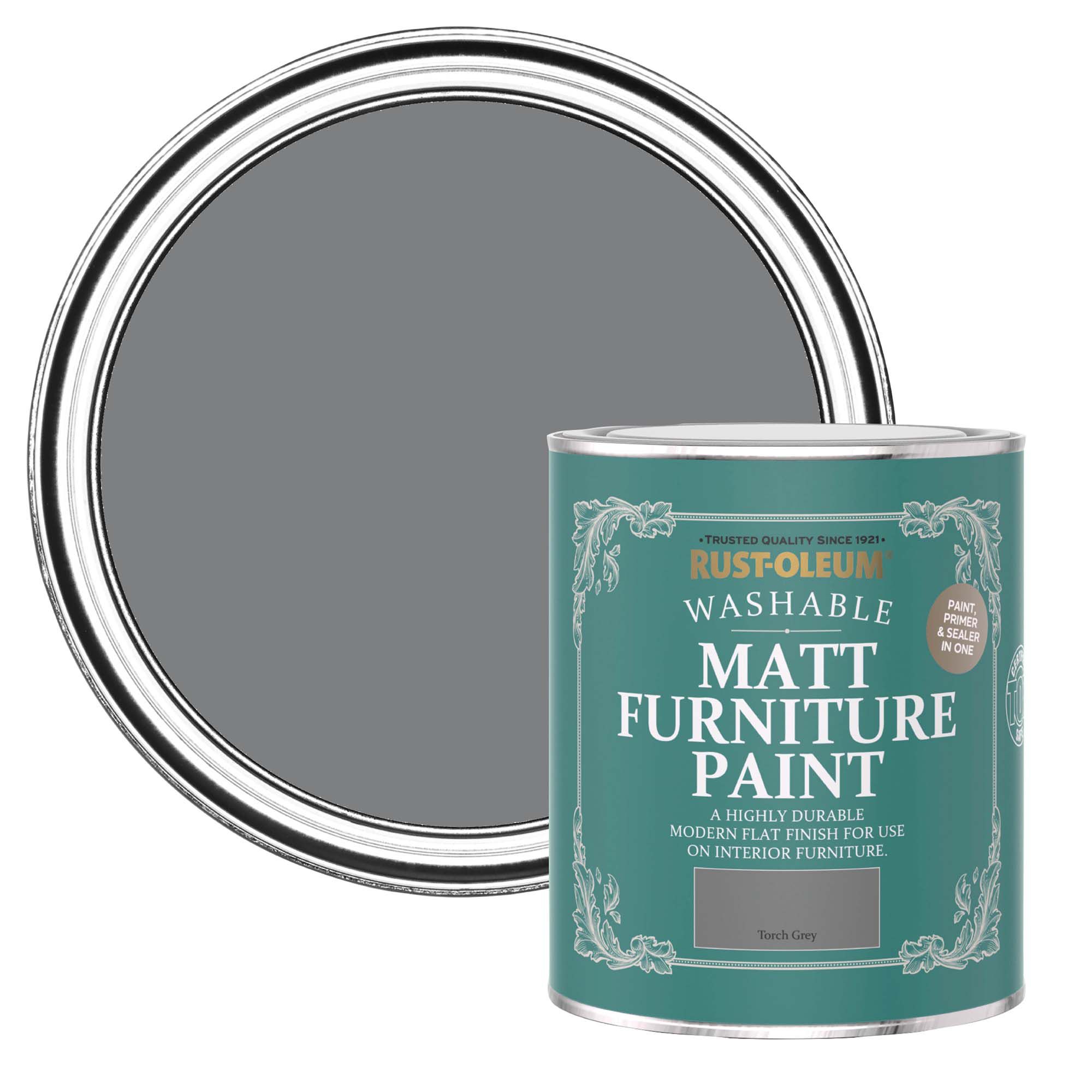 RustOleum Torch Grey Matt Furniture paint, 750ml DIY at B&Q