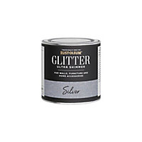 Rust-Oleum Ultra Shimmer Silver Glitter effect Mid sheen Multi-surface Topcoat Paint glitter, 250ml