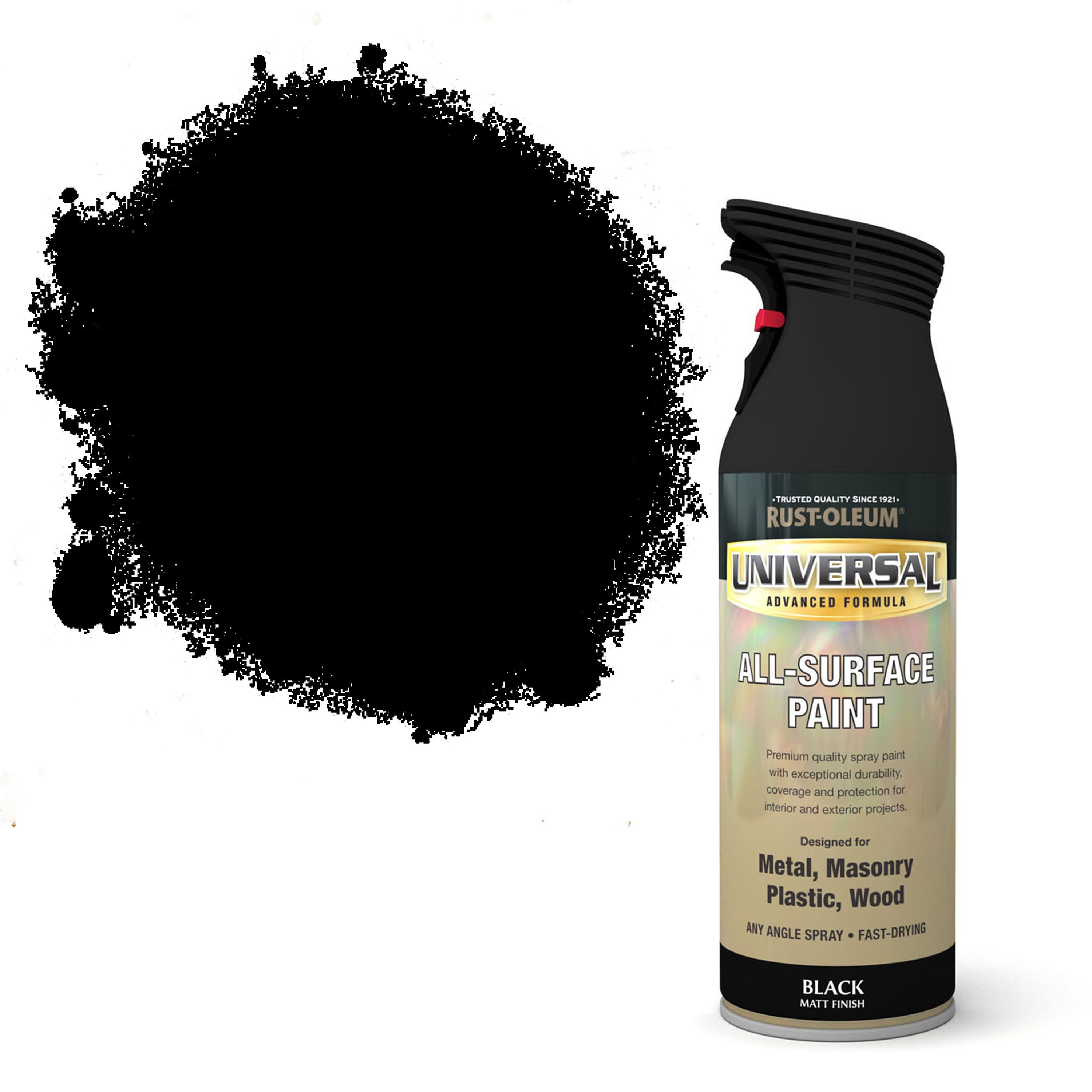Rust-Oleum Universal Black Matt Multi-surface Protector Spray paint, 400ml