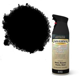 Rust-Oleum Universal Black Matt Multi-surface Spray paint, 400ml