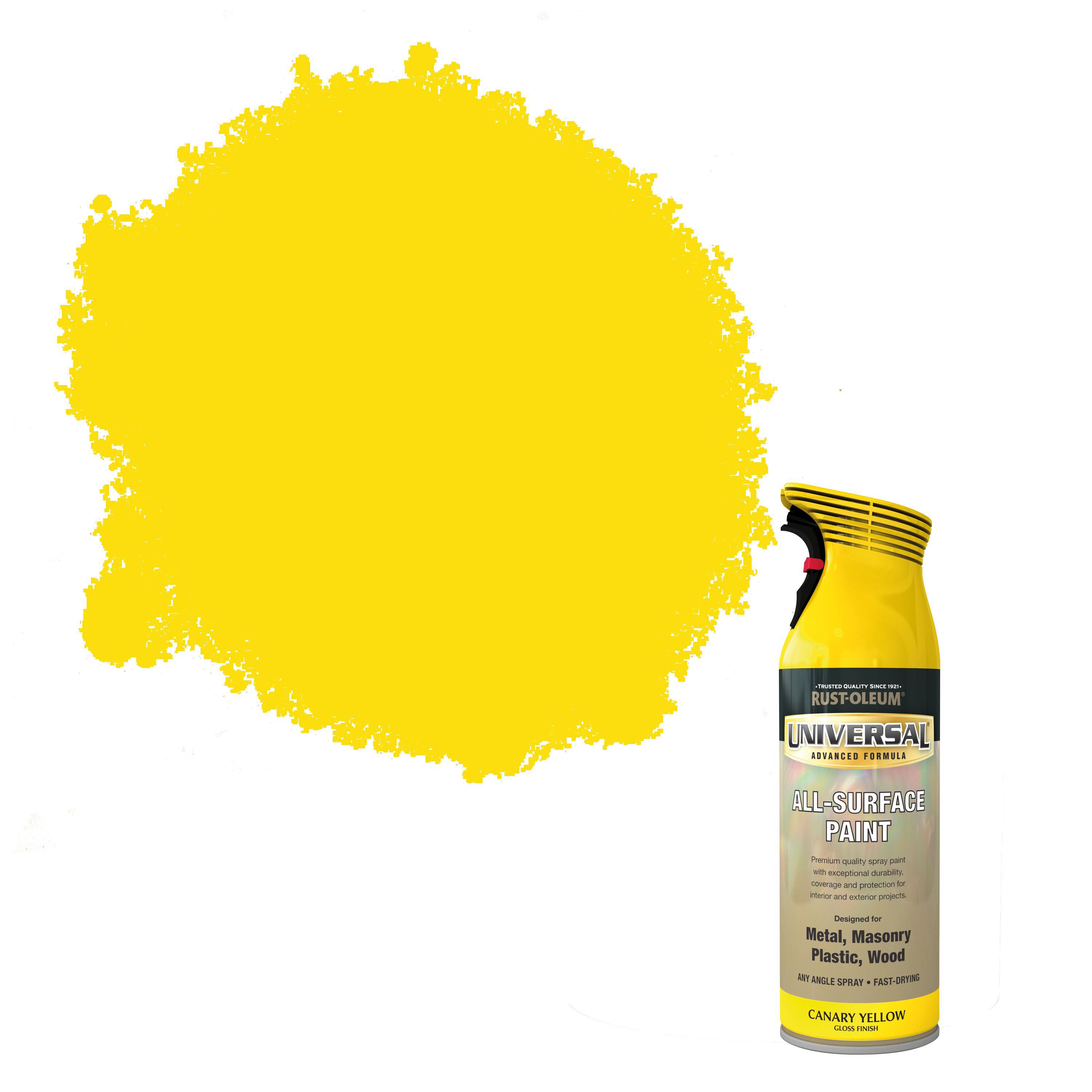 Rust-Oleum Universal Canary yellow Gloss Multi-surface Protector Spray paint, 400ml