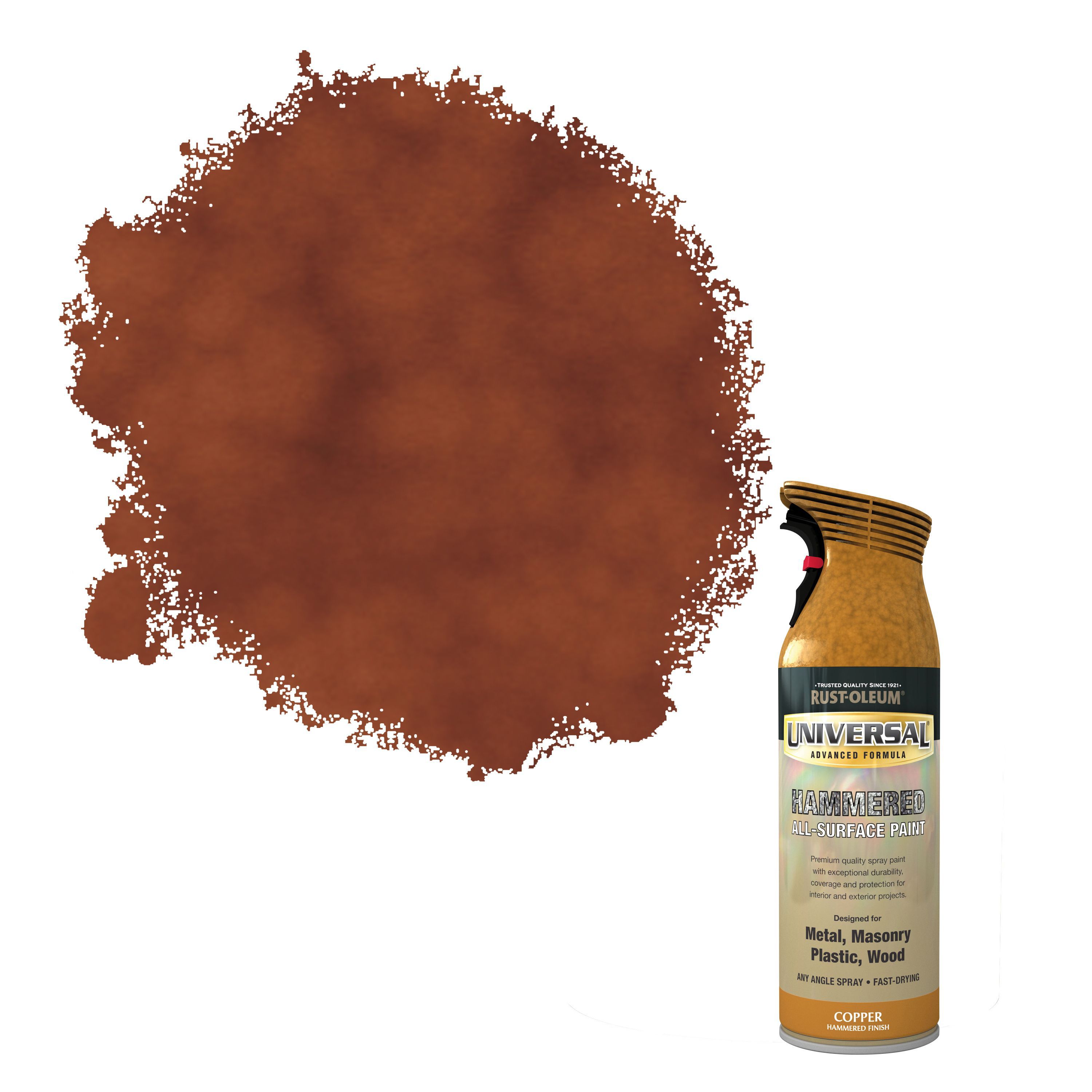 Rust-Oleum Universal Copper hammered effect Multi-surface Protector Spray paint, 400ml