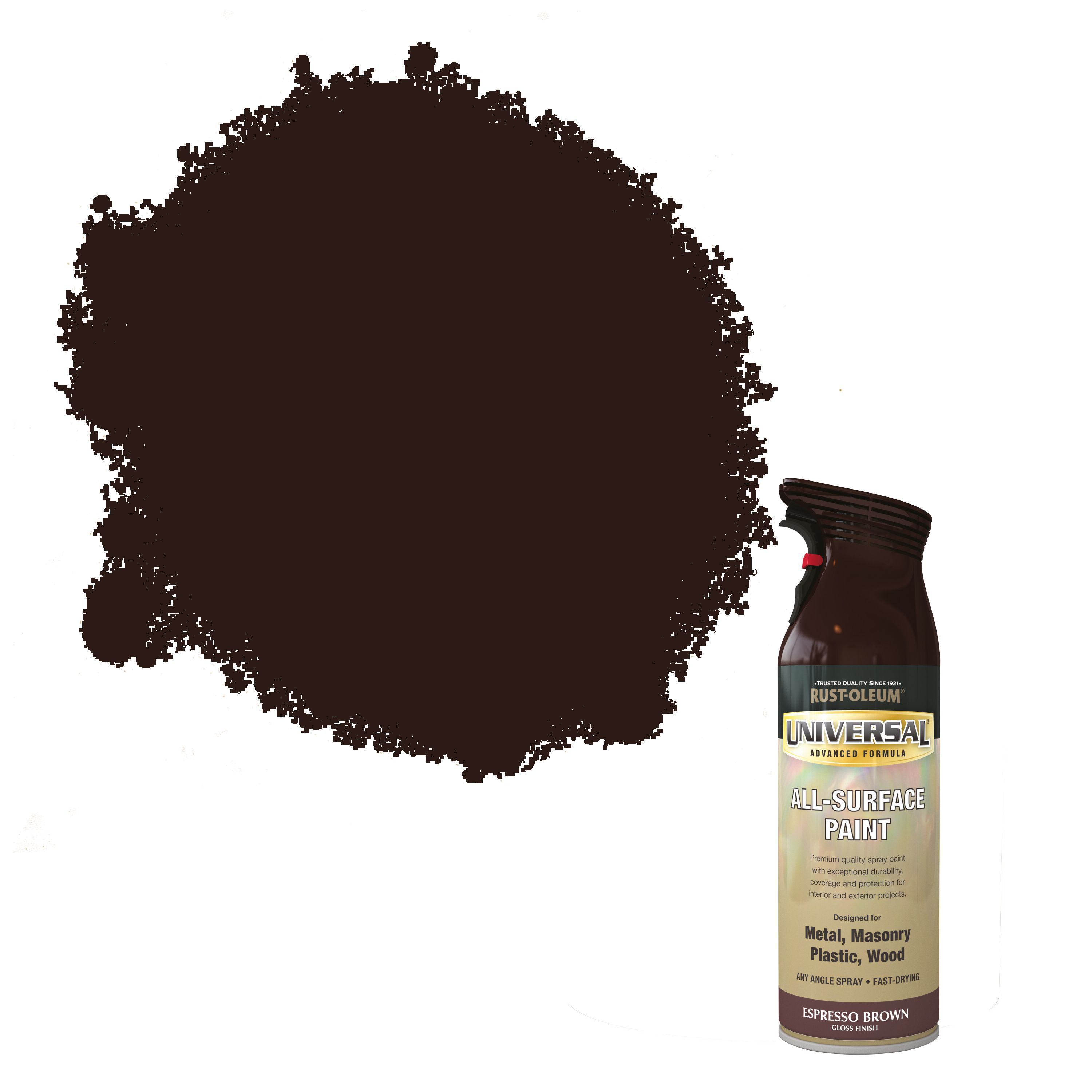 Rust-Oleum Universal Espresso brown Gloss Multi-surface Spray paint