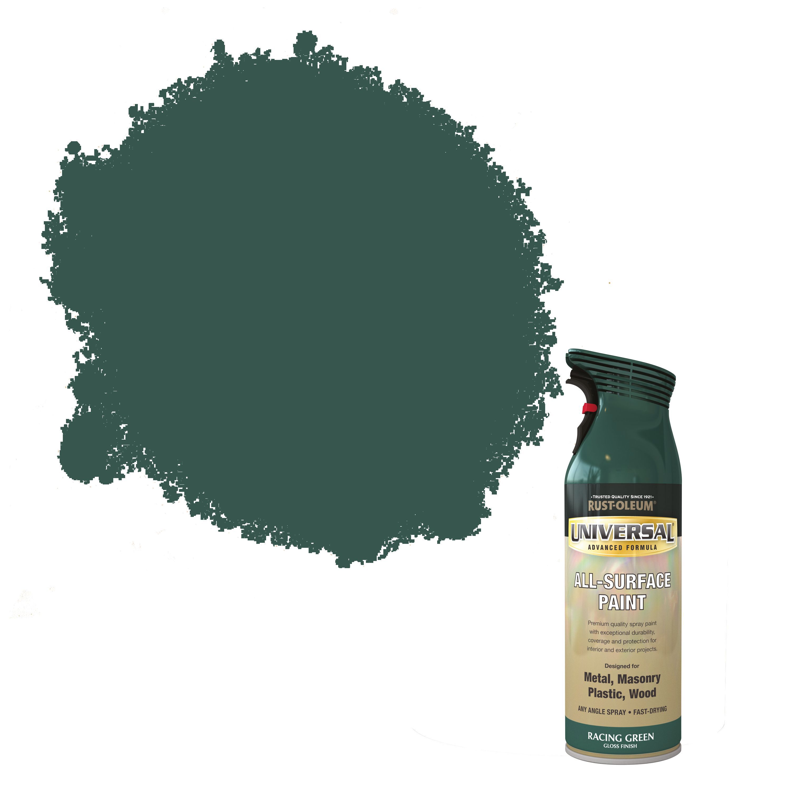 Rust-Oleum Universal Racing green Gloss Multi-surface Protector Spray paint, 400ml