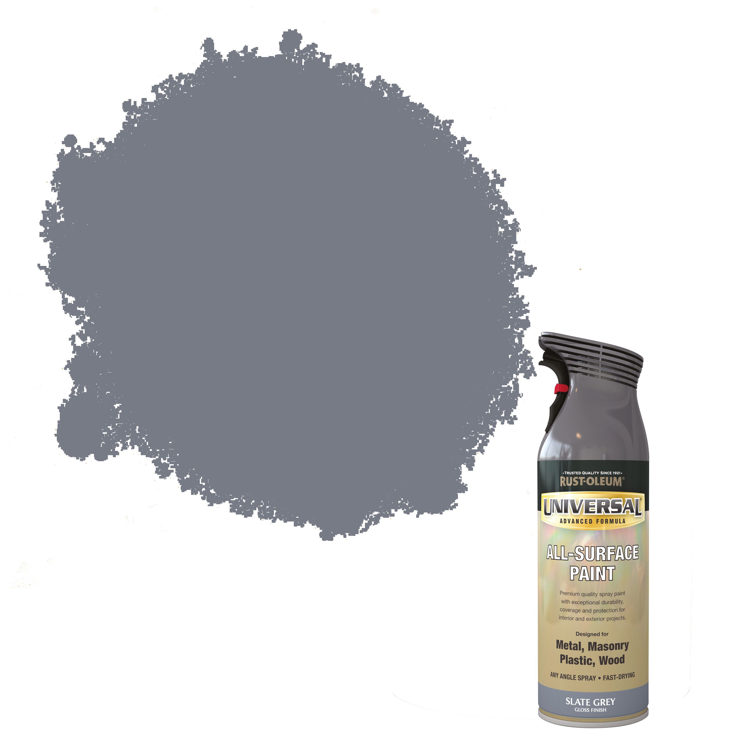 Rust Oleum Universal Slate grey Gloss Multi surface Protector Spray paint 400ml