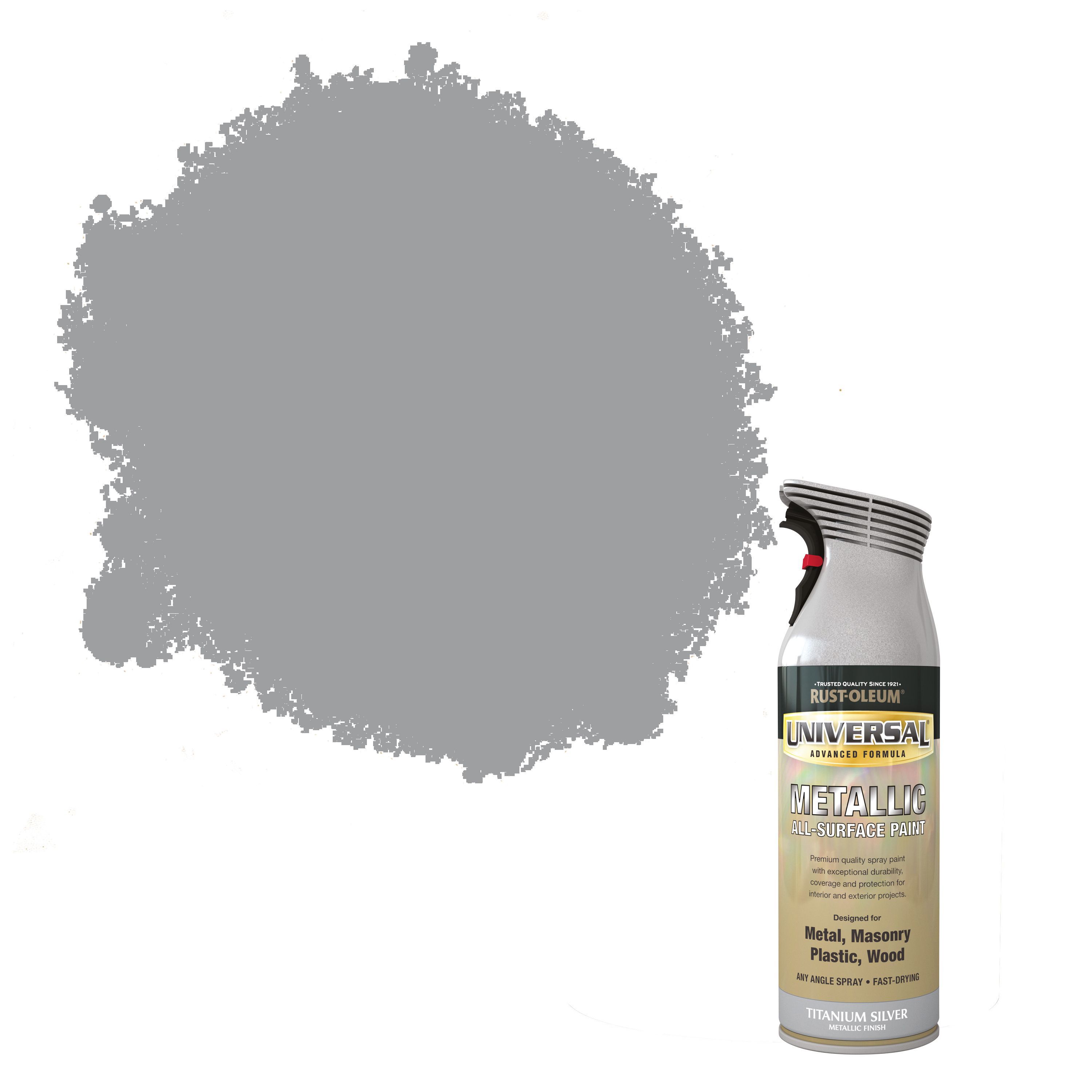 Rust-Oleum Universal Titanium silver effect Multi-surface Protector Spray paint, 400ml